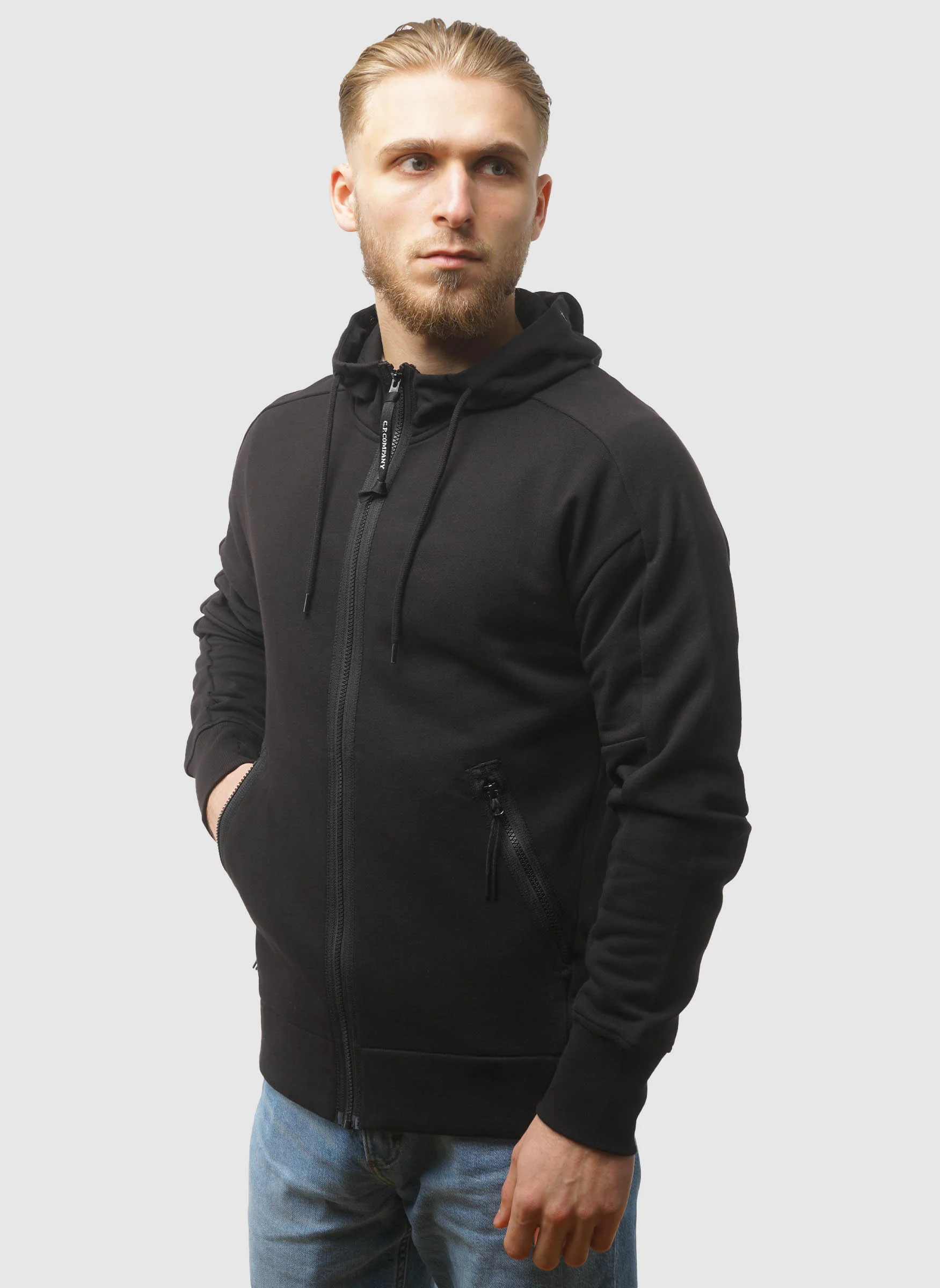 Goggle Sweatshirt Jacket - Black - Image 5
