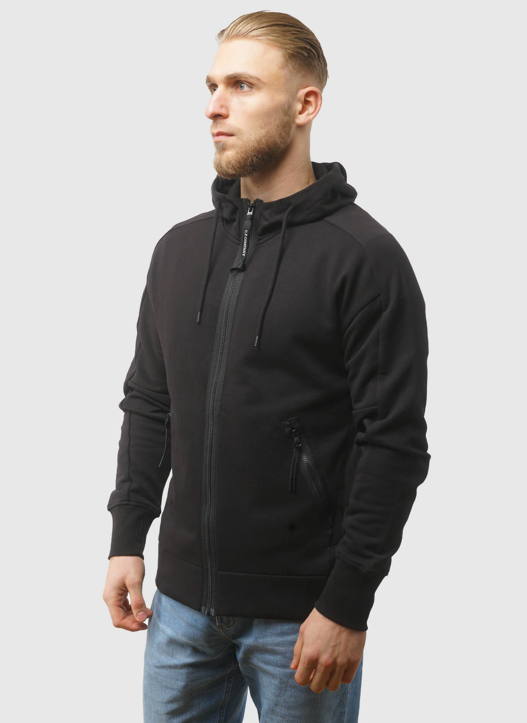 Goggle Sweatshirt Jacket - Black - Image 6