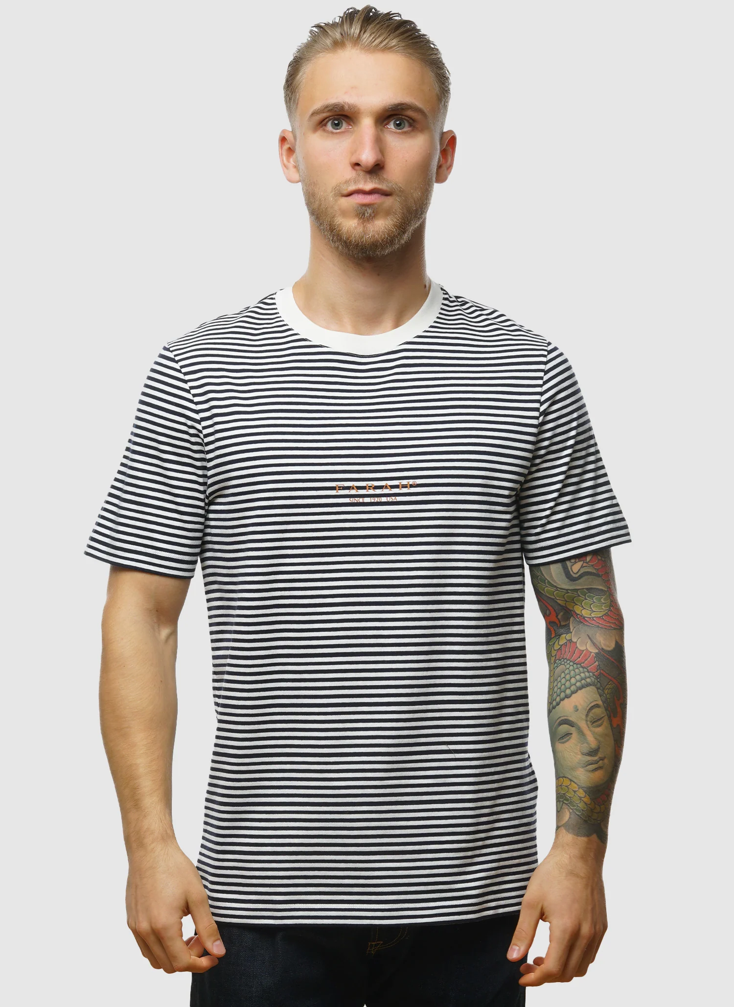 Goldney Stripe T-Shirt  - True Navy - Image 2