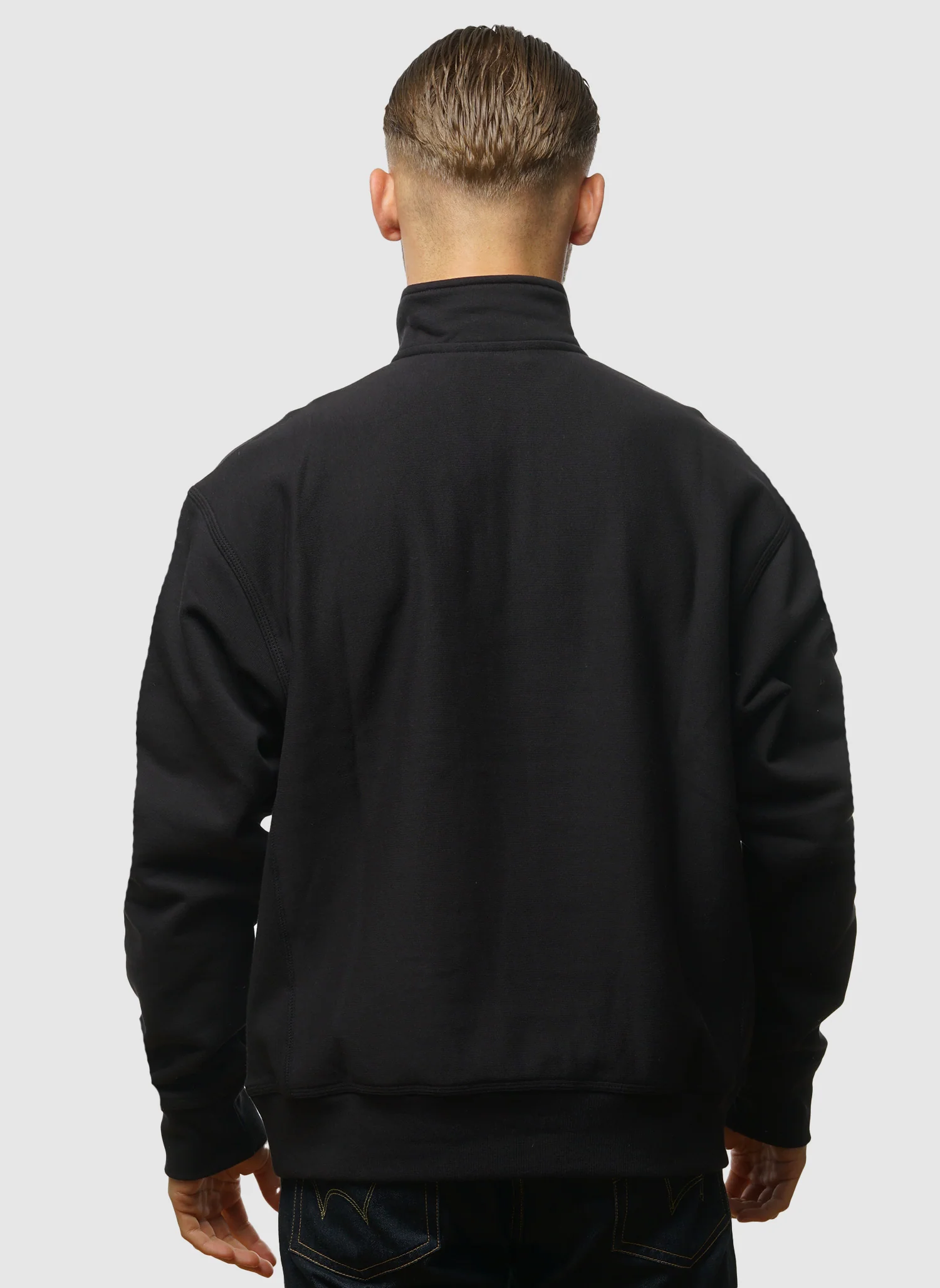 Half Zip American Script Sweatshirt - Black - Image 4