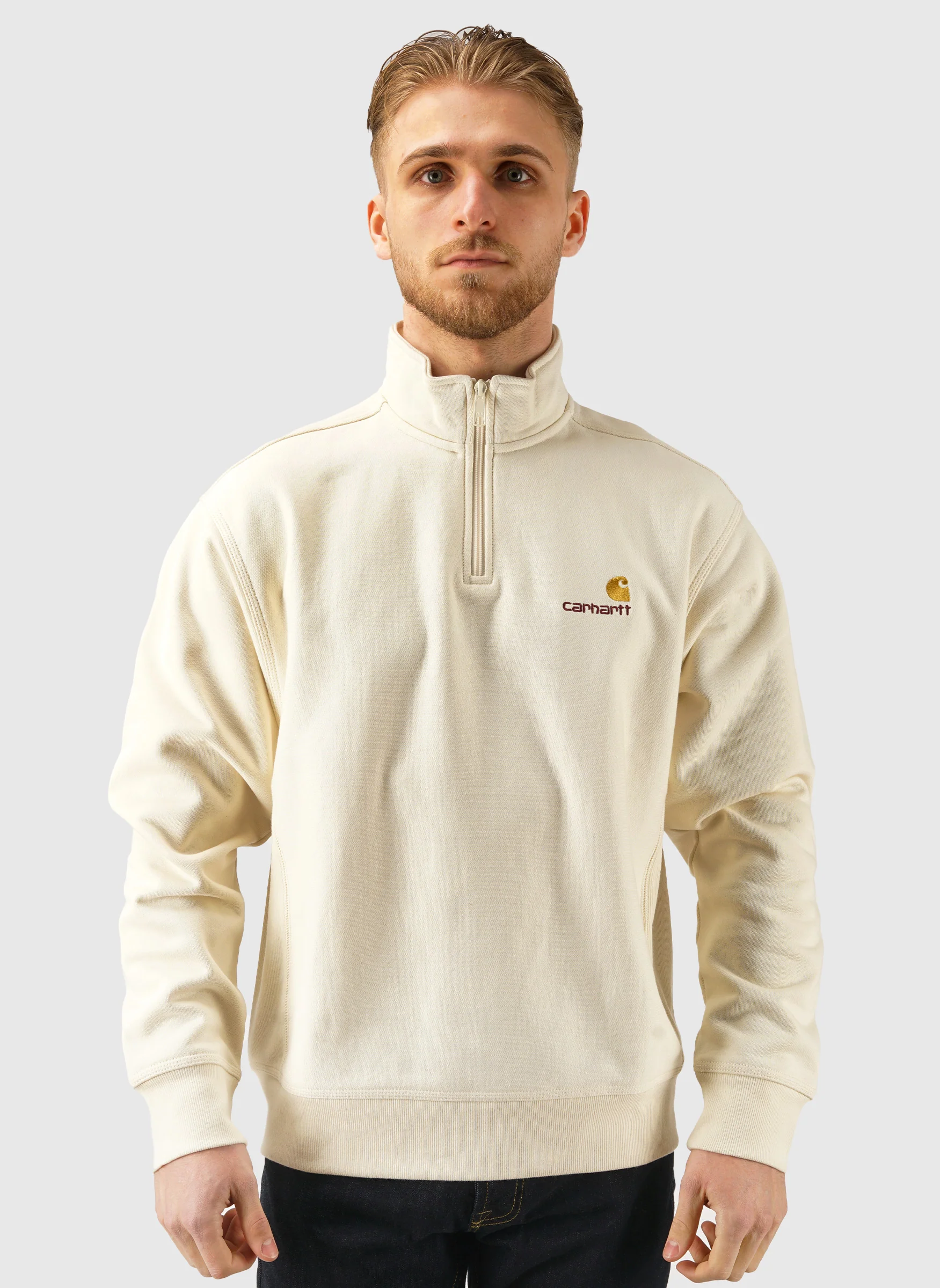 Half Zip American Script Sweatshirt - Natural - Image 2