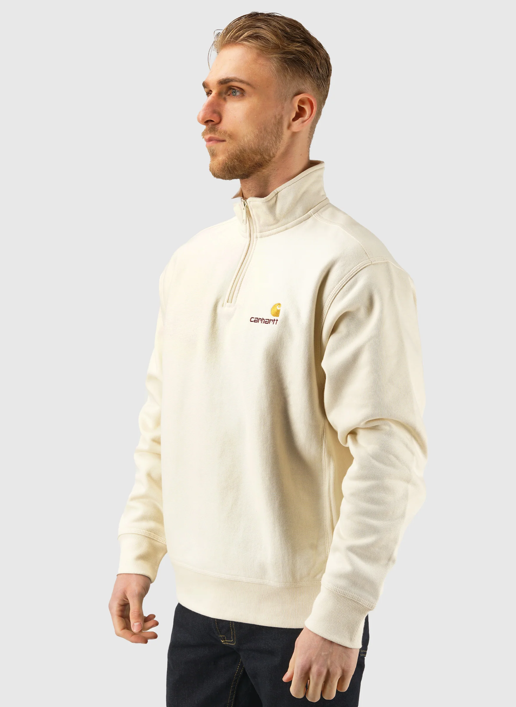 Half Zip American Script Sweatshirt - Natural - Image 3