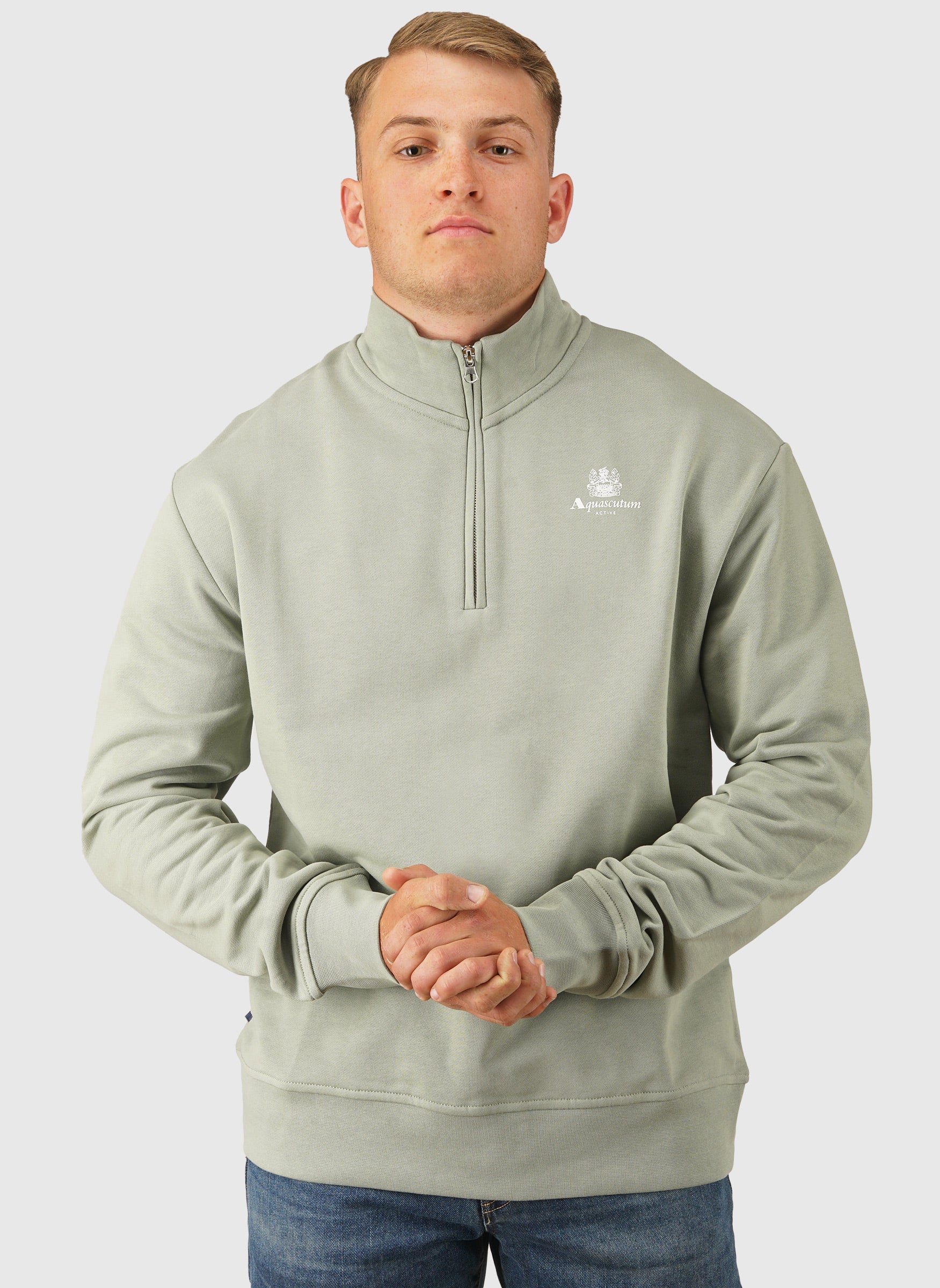 Half Zip Mock Neck - Salvia - Image 2