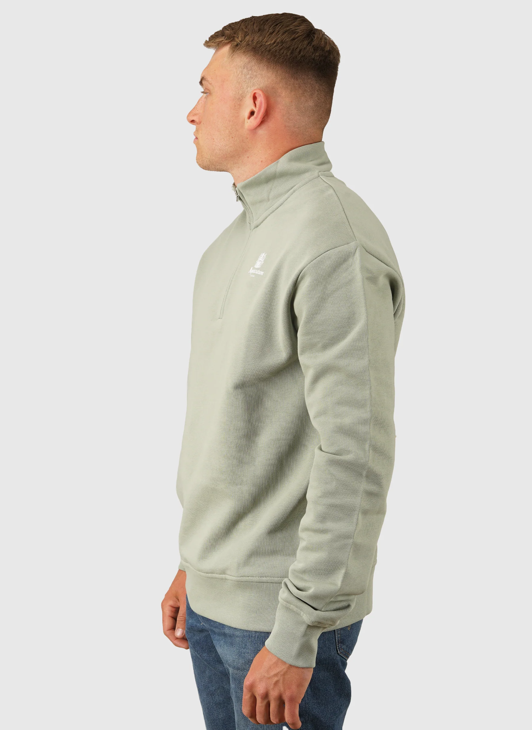 Half Zip Mock Neck - Salvia - Image 3