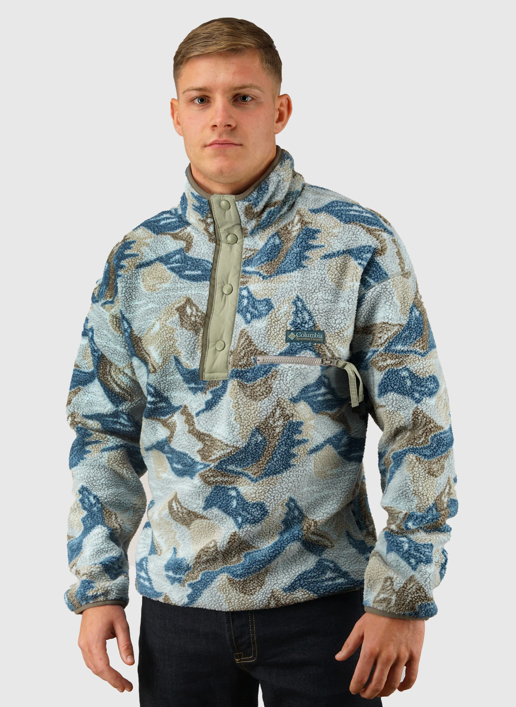 Helvetia II Printed Half Snap Fleece - Safari Sunscap - Image 2