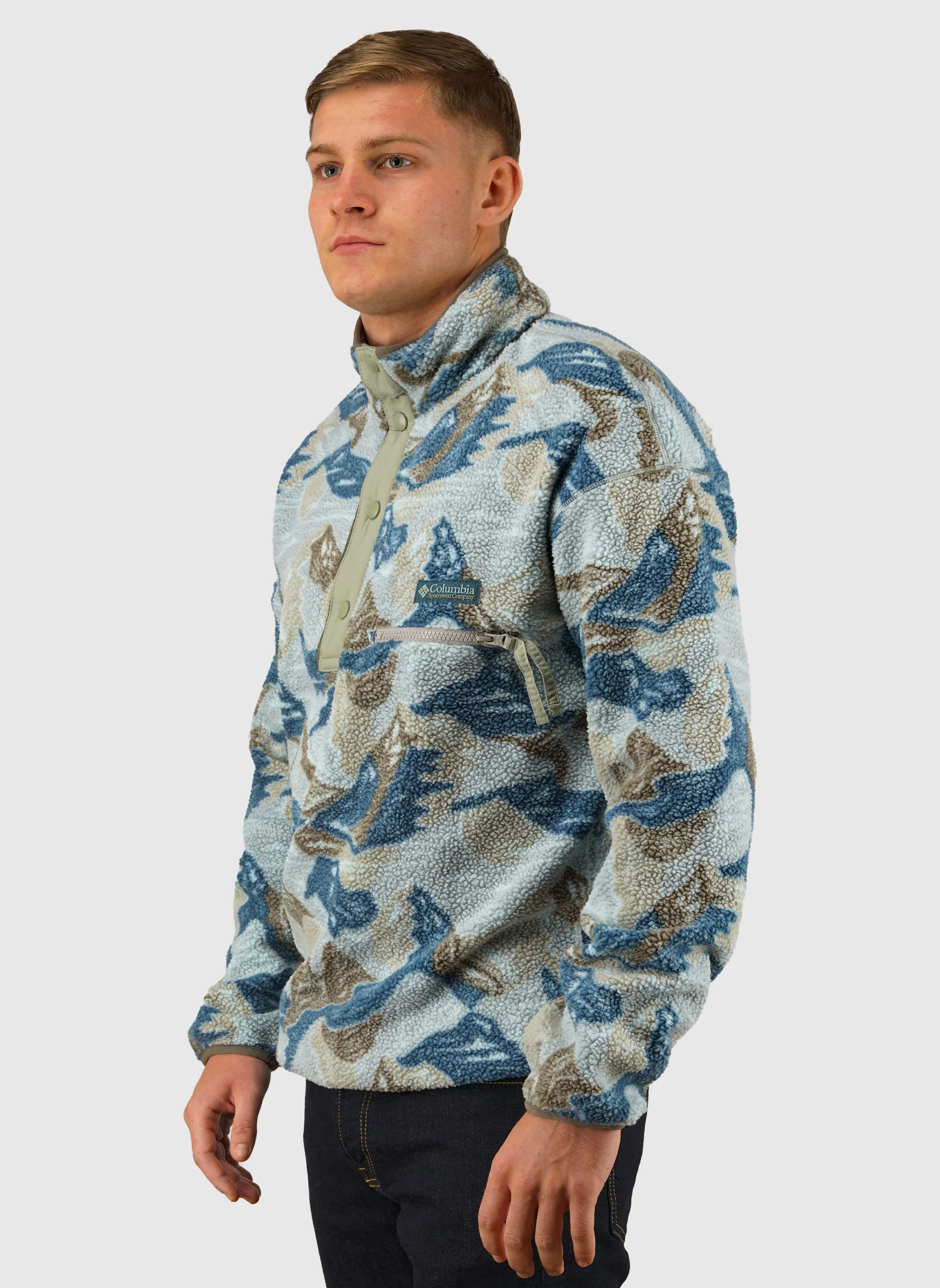 Helvetia II Printed Half Snap Fleece - Safari Sunscap - Image 3