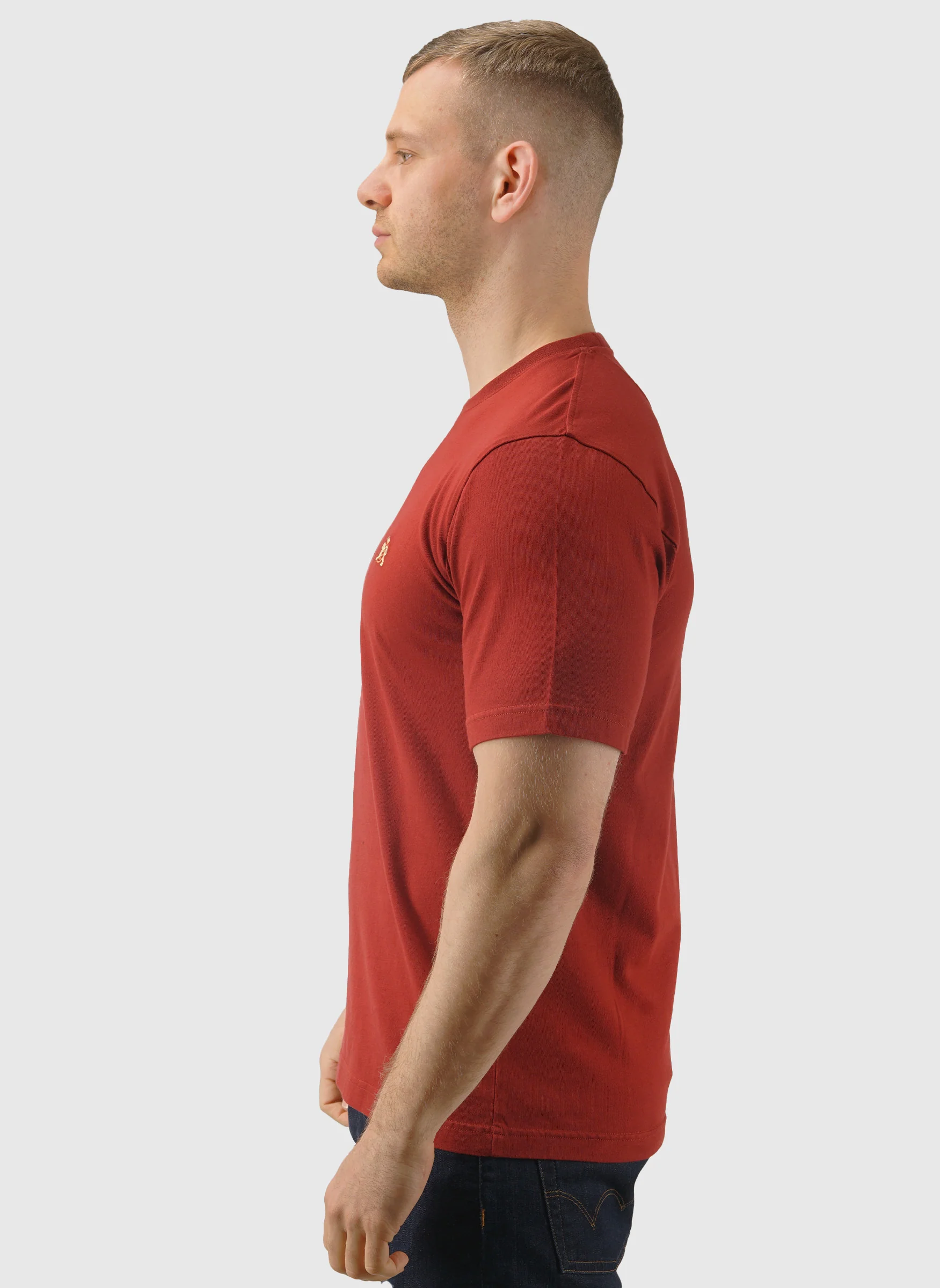 Icon Logo Embroidered T-Shirt - Oxblood - Image 3
