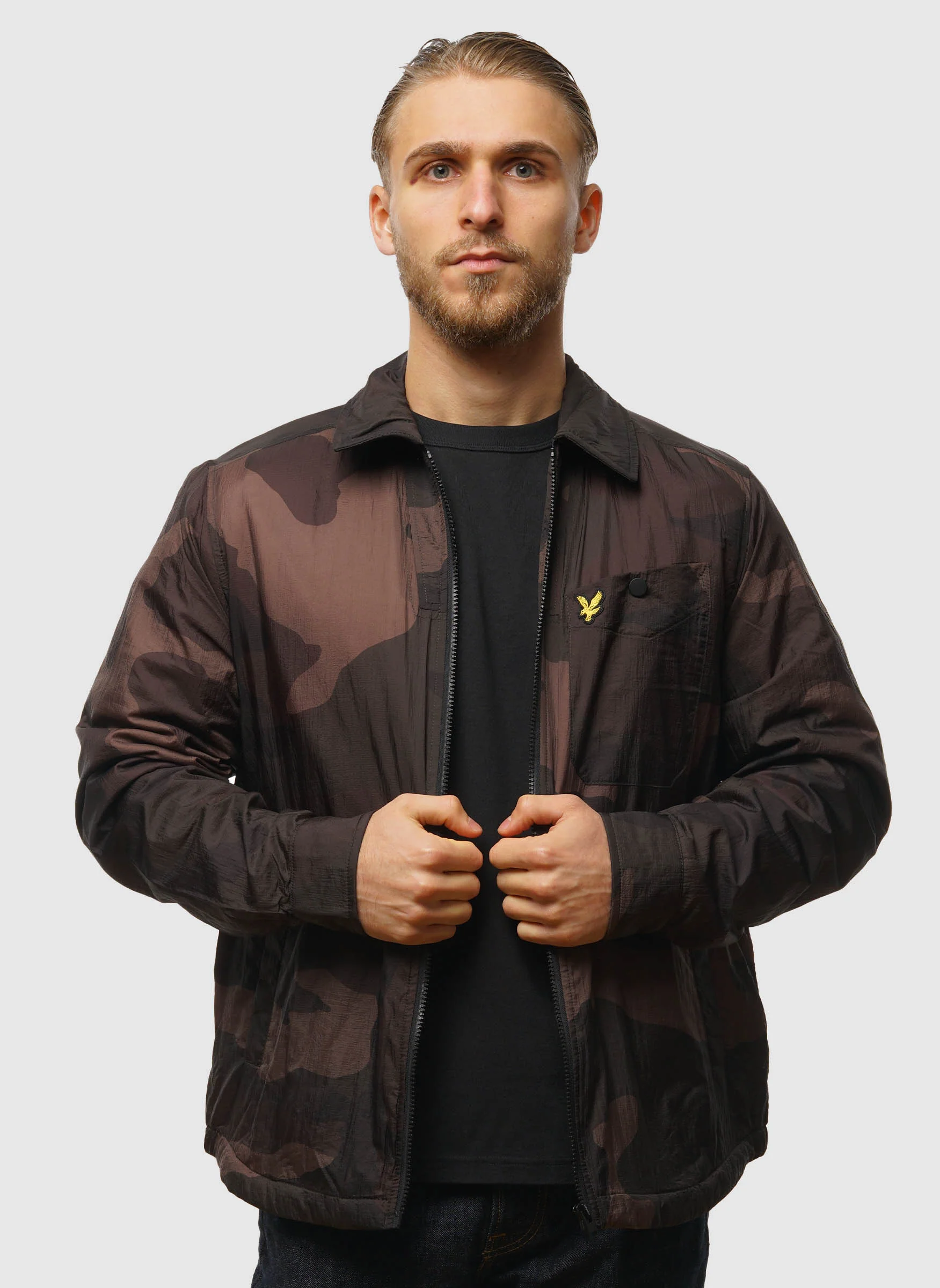 Insulated Camoflage Overshirt - Grey Taupe - Image 2