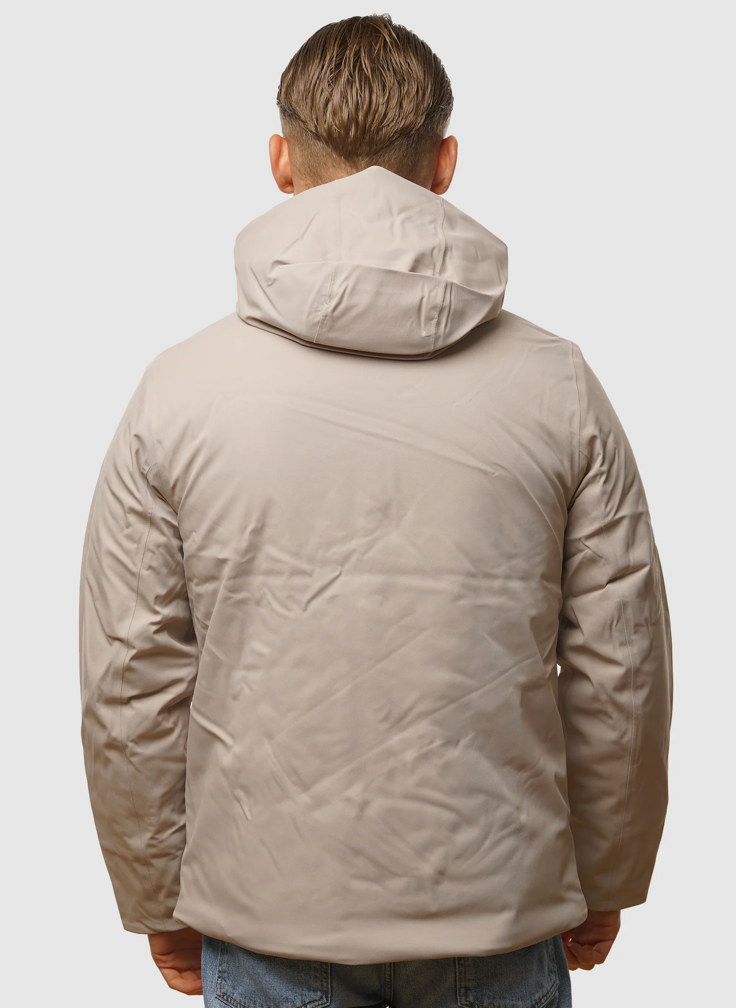 Jacko Twill Marmota Jacket - Beige Cashmere/Grey - Image 4