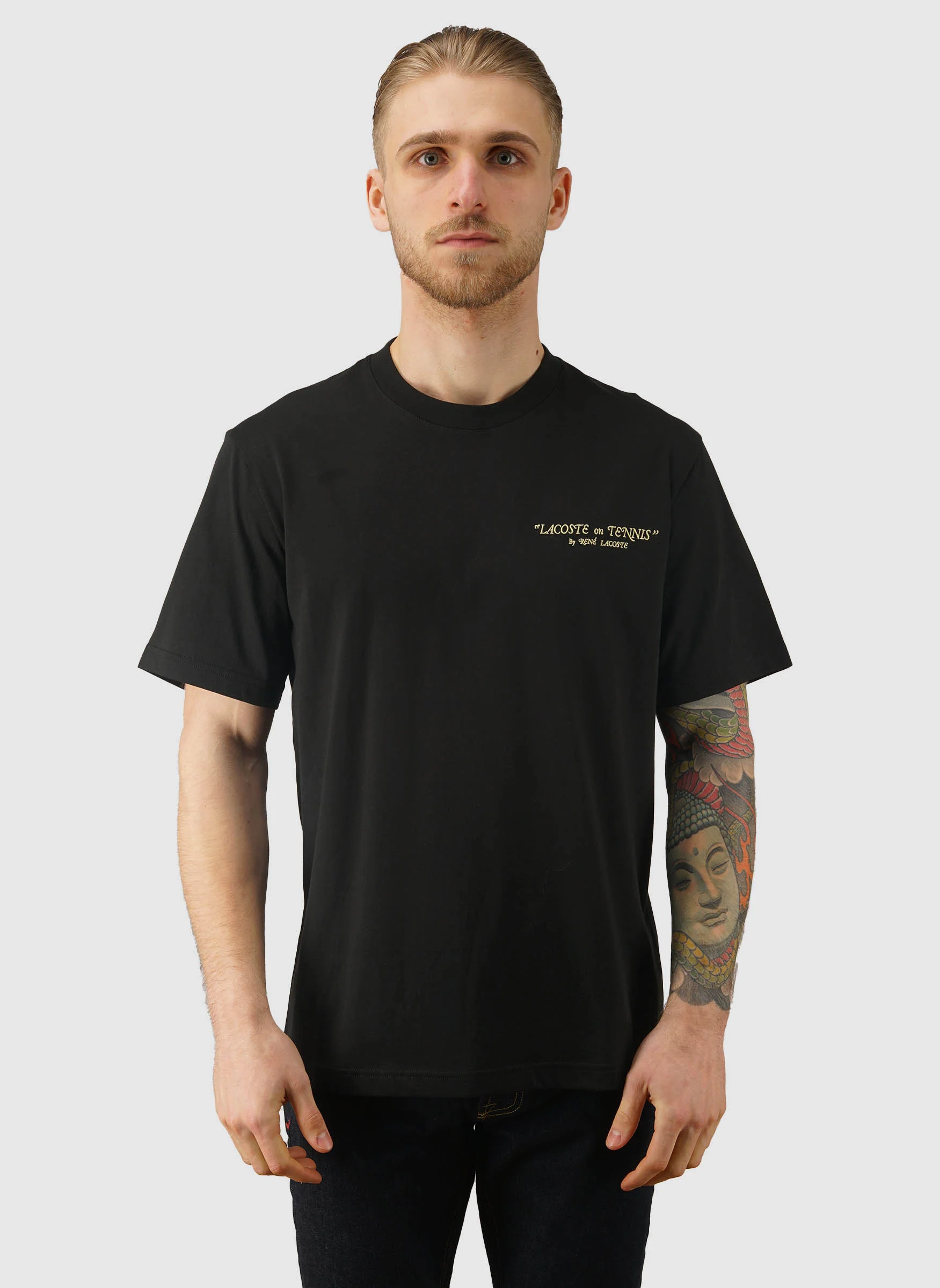 Lacoste Embroidered T-Shirt - Black - Image 2
