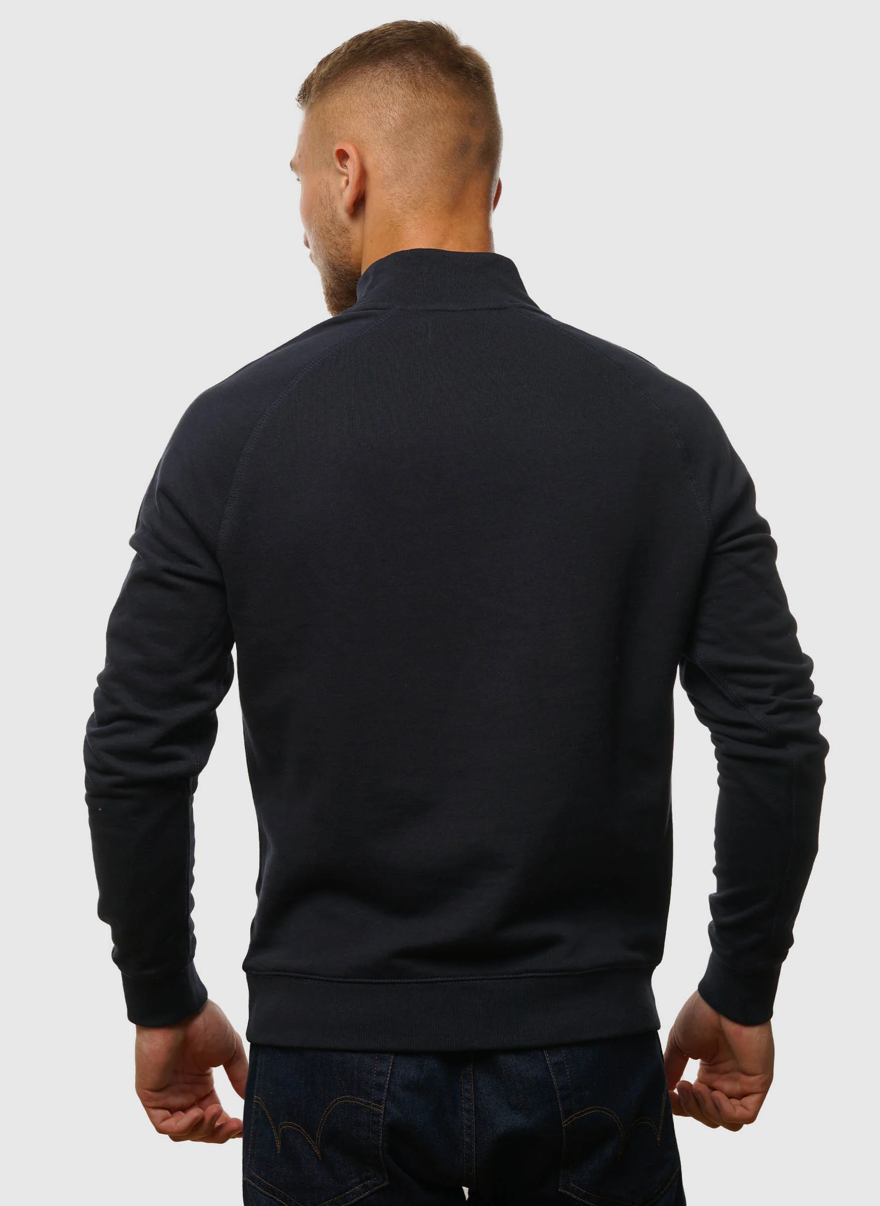 Jim 1/4 Zip Sweatshirt - True Navy - Image 3