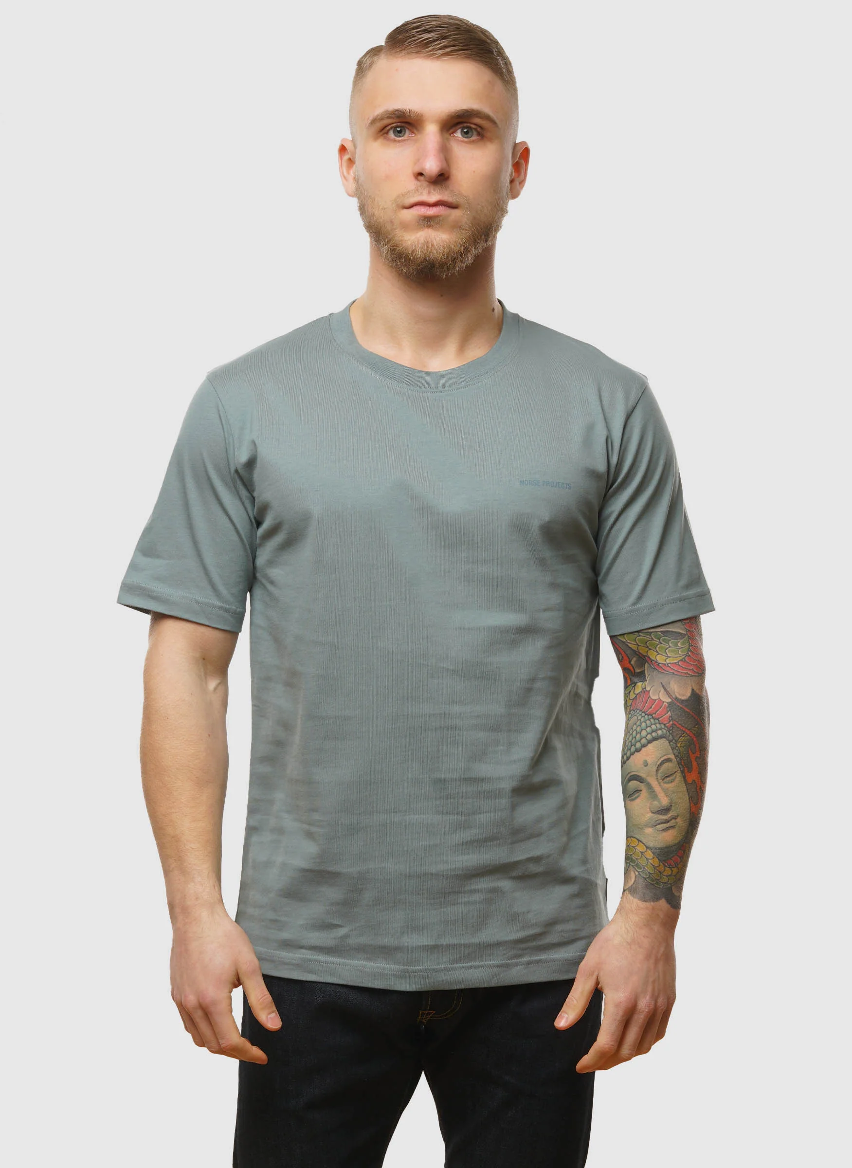 Johannes Logo T-Shirt - Greyish Blue - Image 2