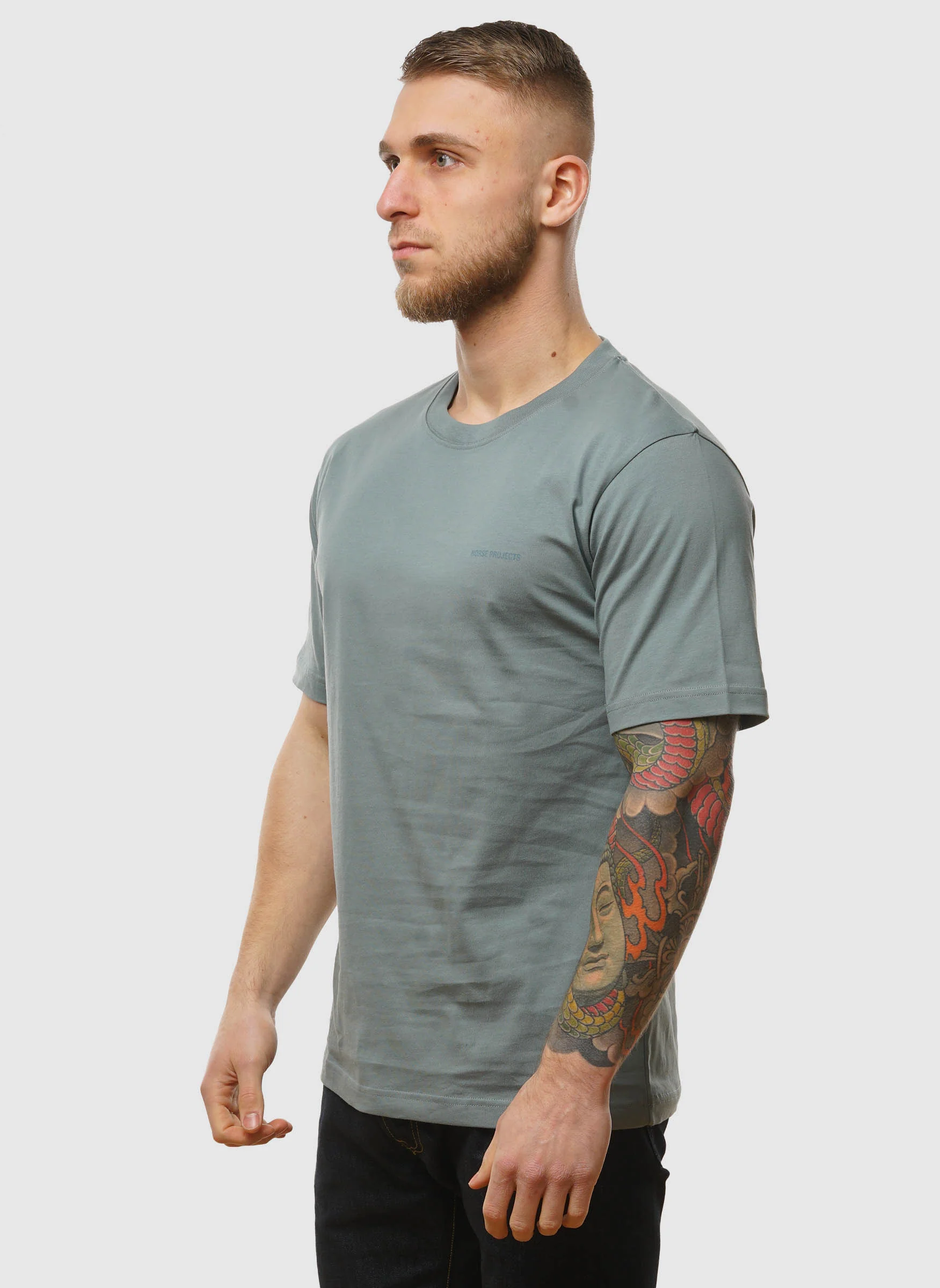 Johannes Logo T-Shirt - Greyish Blue - Image 3