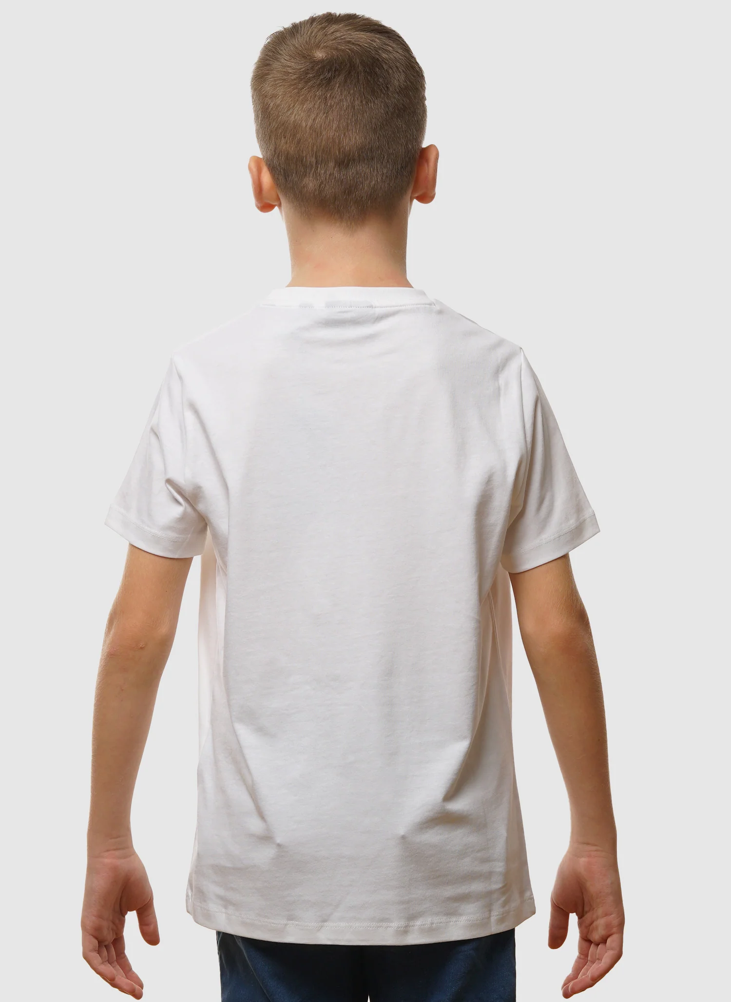 Kids Plain T-Shirt - White - Image 4