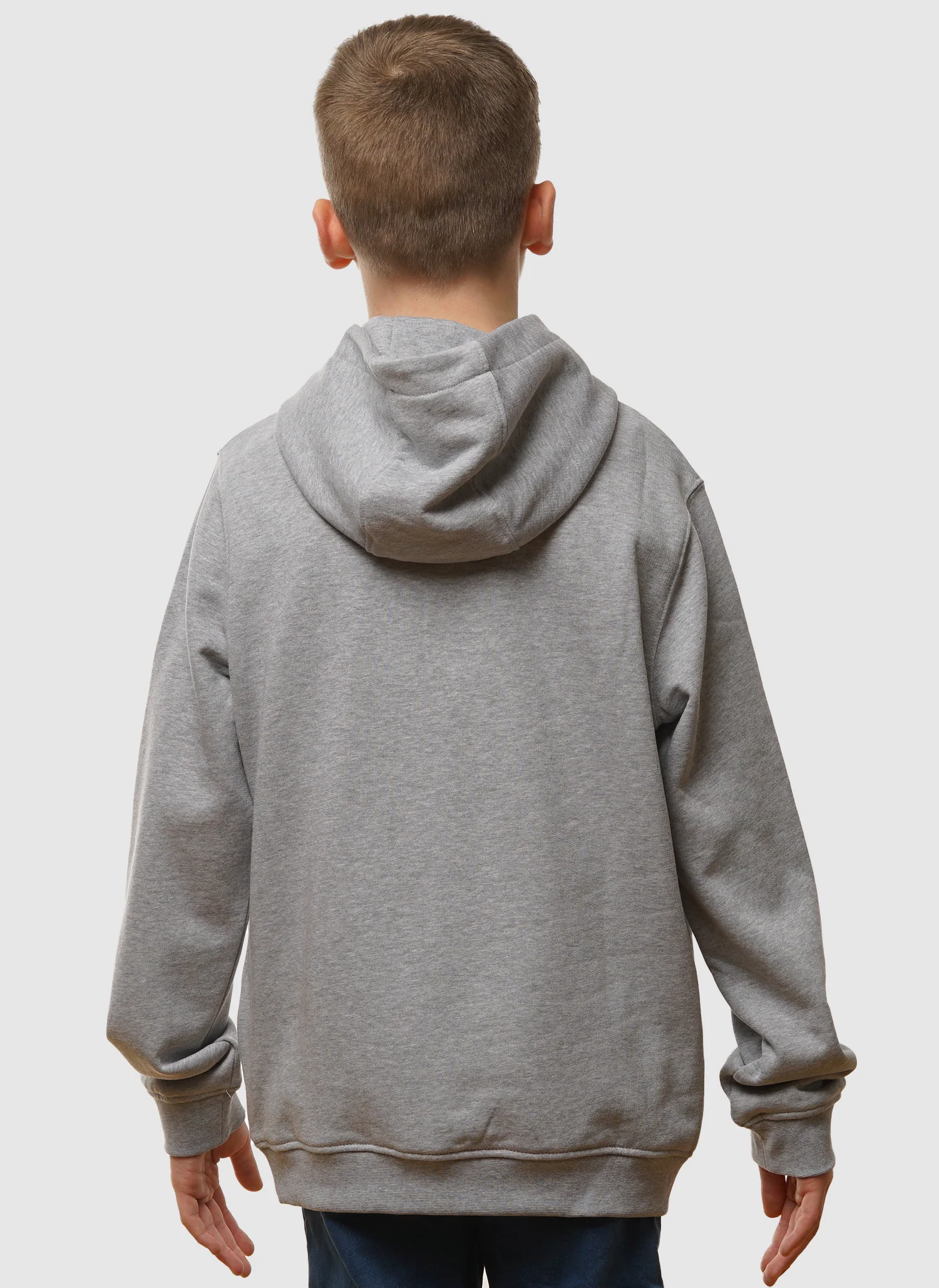 Kids Pullover Hoodie - Light Grey Marl - Image 3