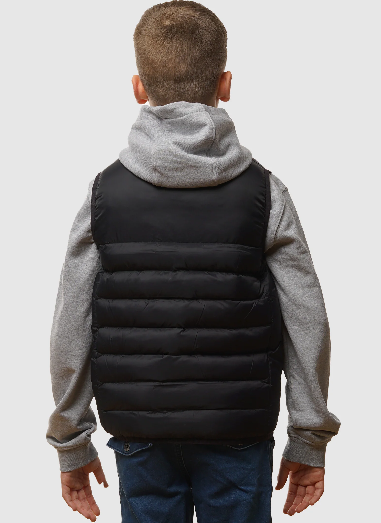 Kids Wadded Gilet - Jet Black - Image 4