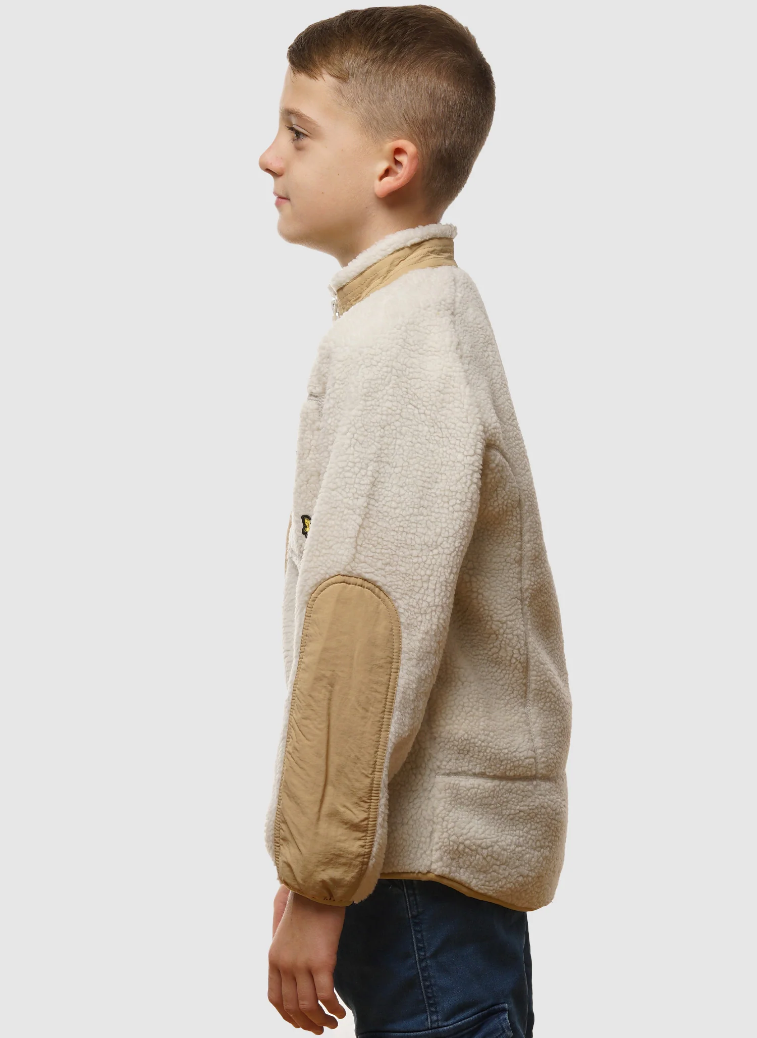 Kids Woven Trim Sherpa Fleece - Cove - Image 4