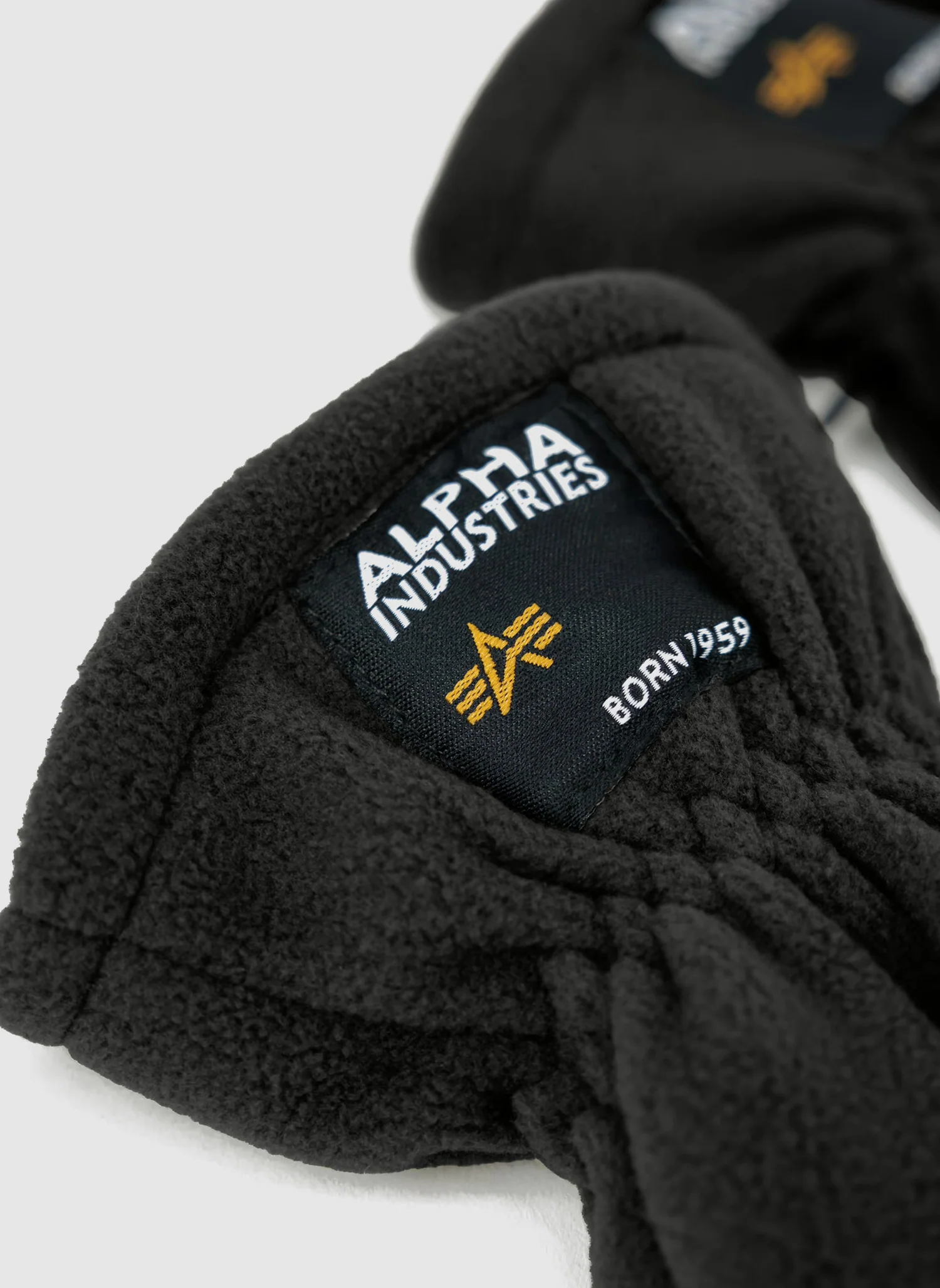 Label Fleece Gloves - Black - Image 2