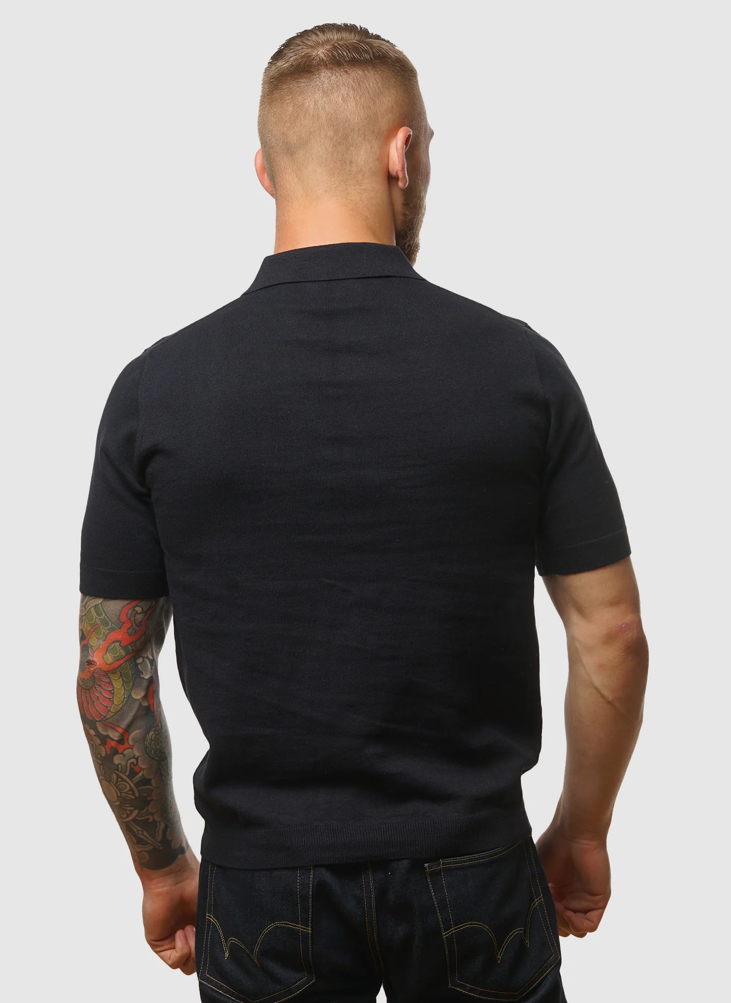 Leif Cotton Linen Polo - Dark Navy - Image 4