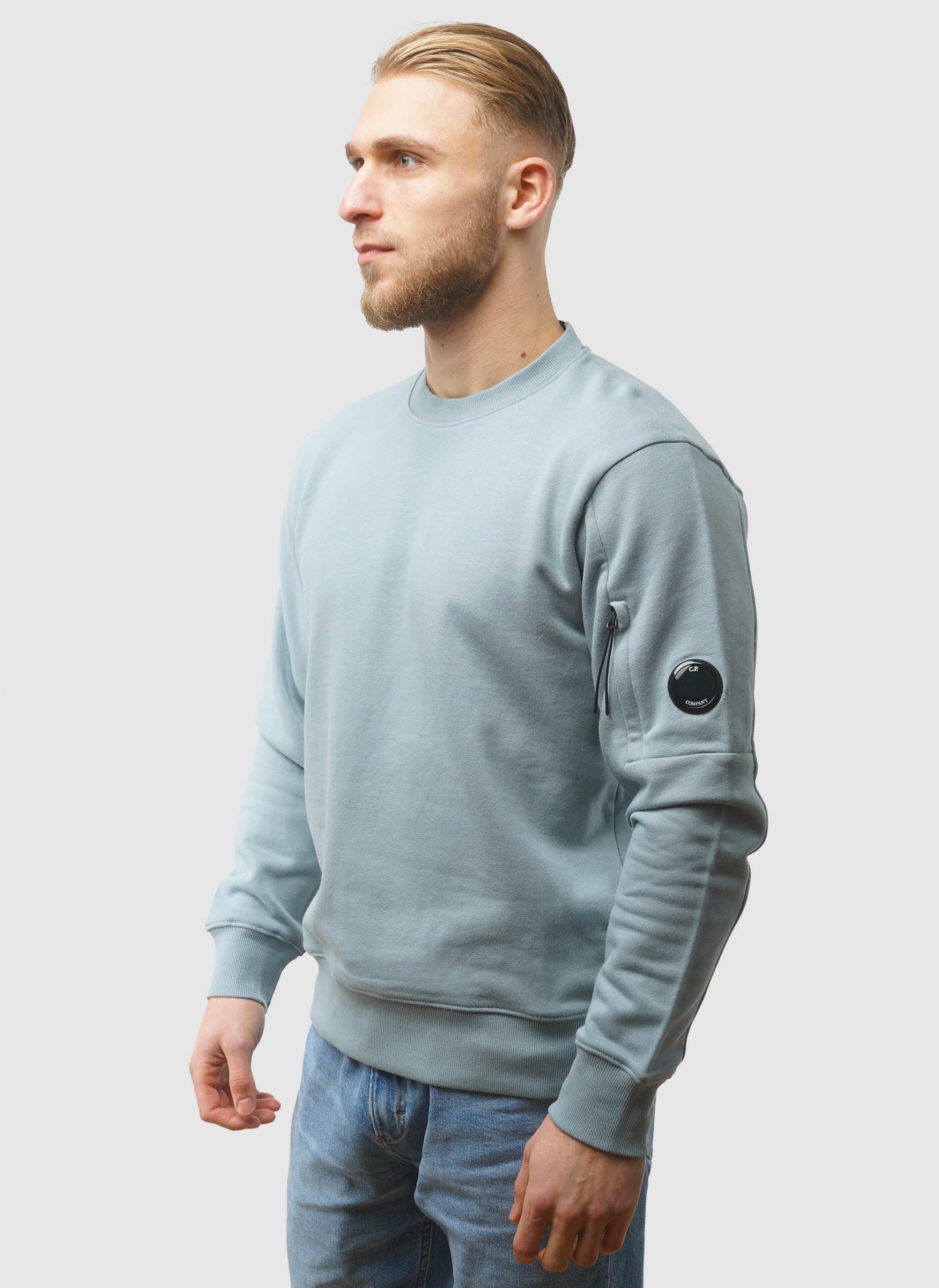 Lens Crew Neck Sweatshirt - Silver Blue - Image 3