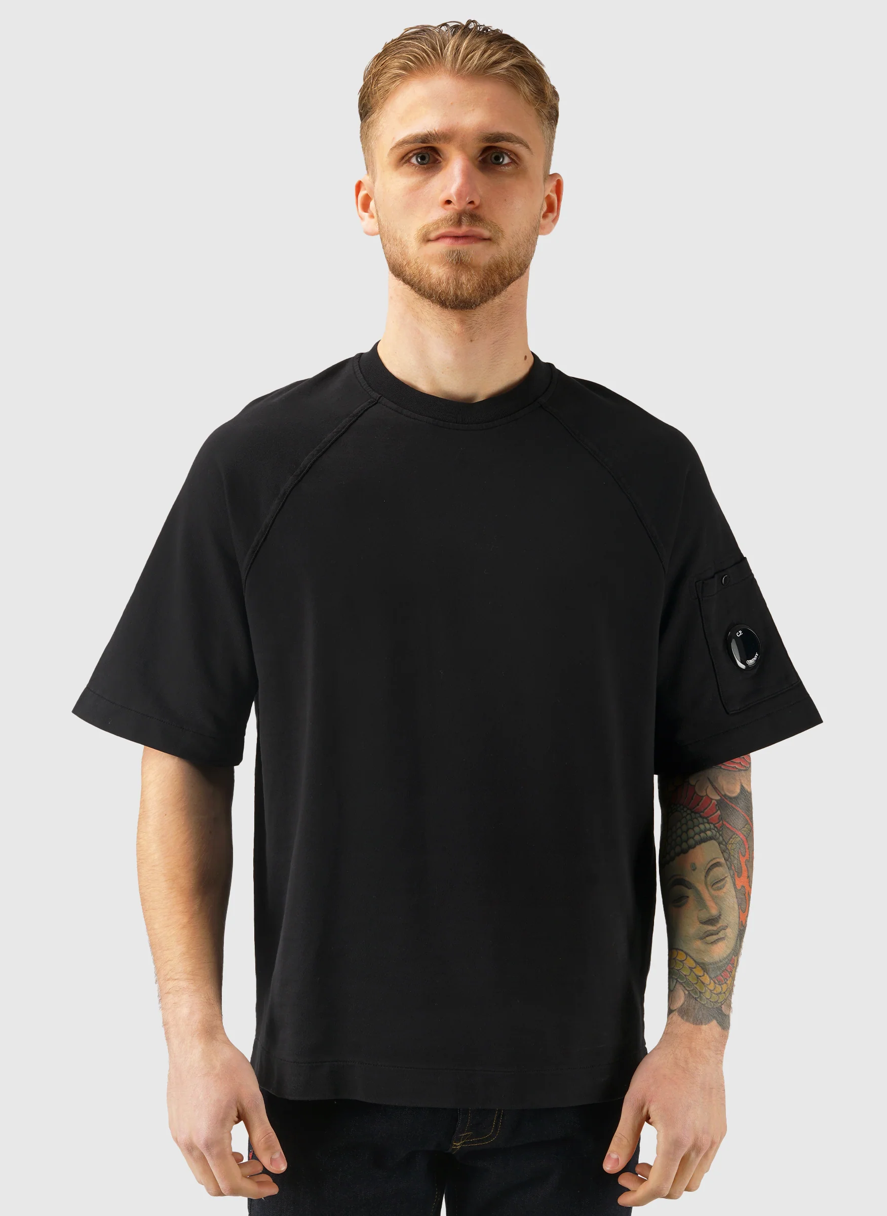 Light Fleece T-Shirt - Black - Image 2