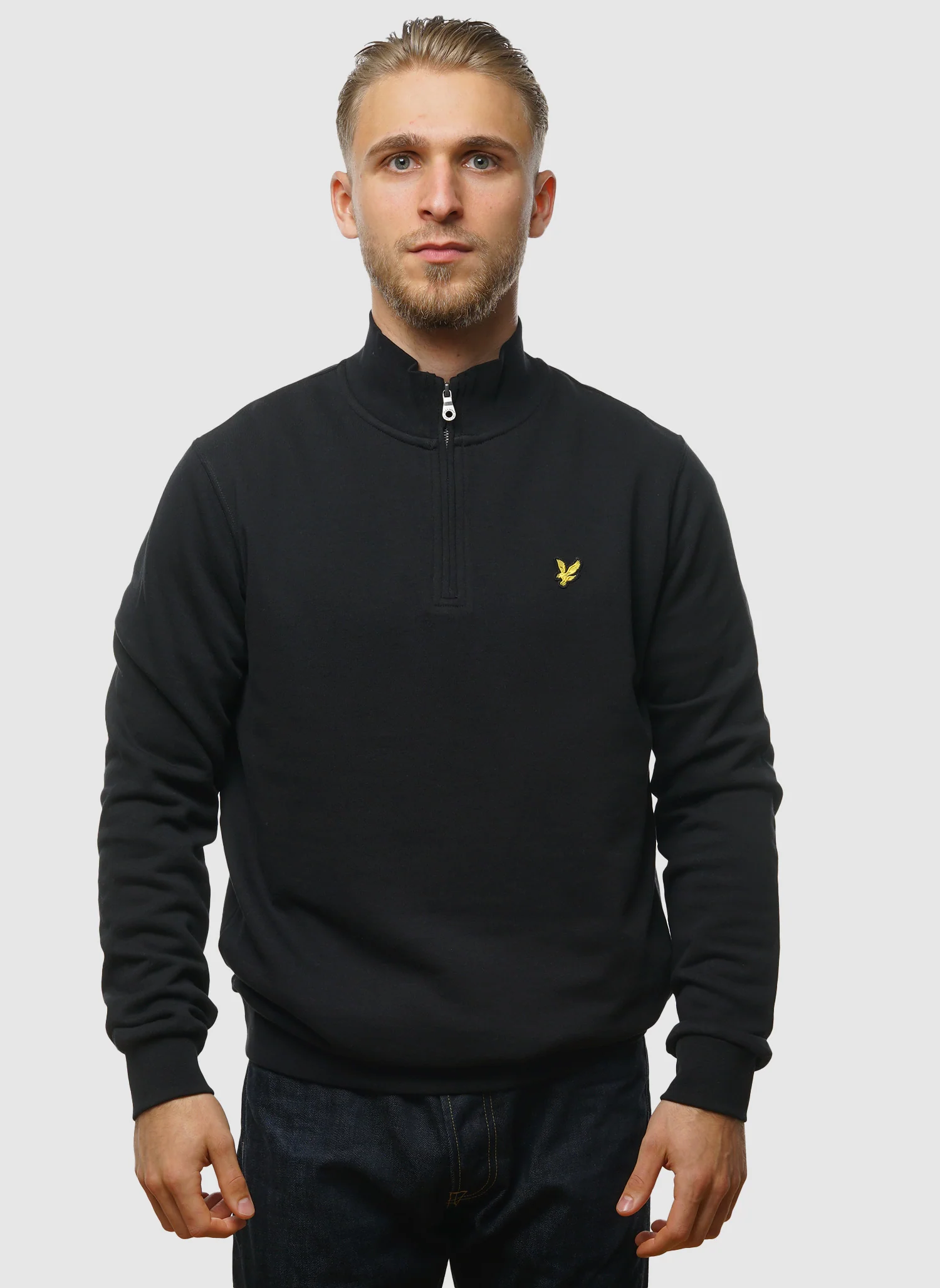 Loopback 1/4 Zip Sweatshirt - Jet Black - Image 2