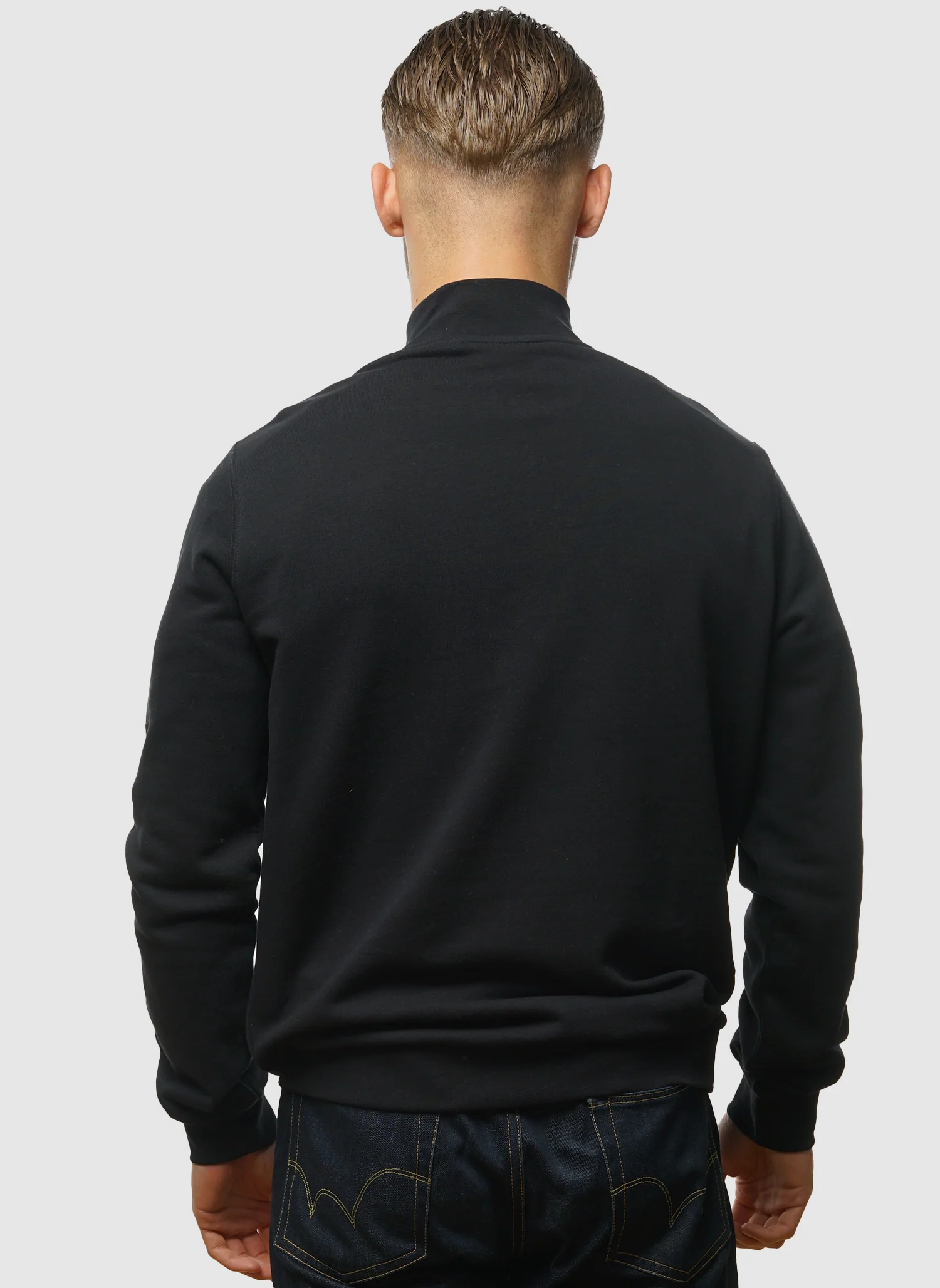 Loopback 1/4 Zip Sweatshirt - Jet Black - Image 4