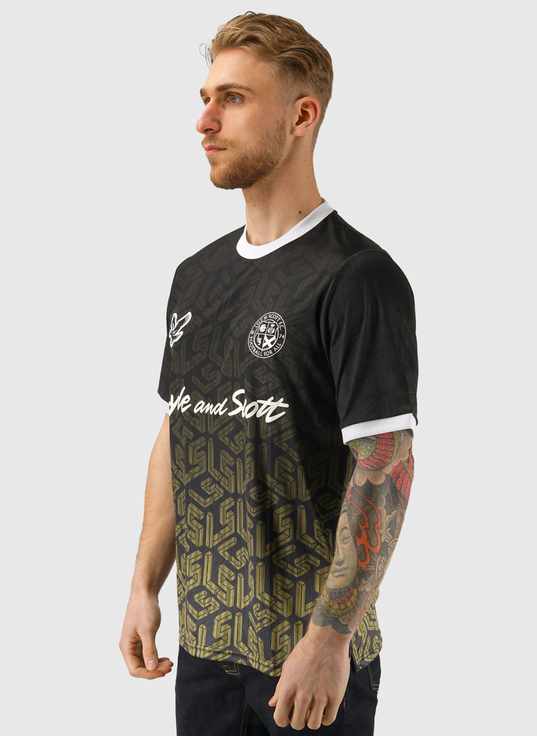 Ombre Emblem Football Shirt - Jet Black - Image 2