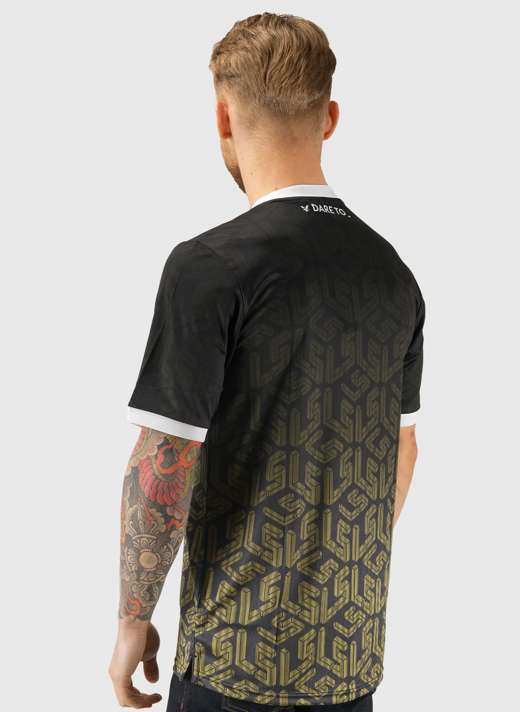 Ombre Emblem Football Shirt - Jet Black - Image 3