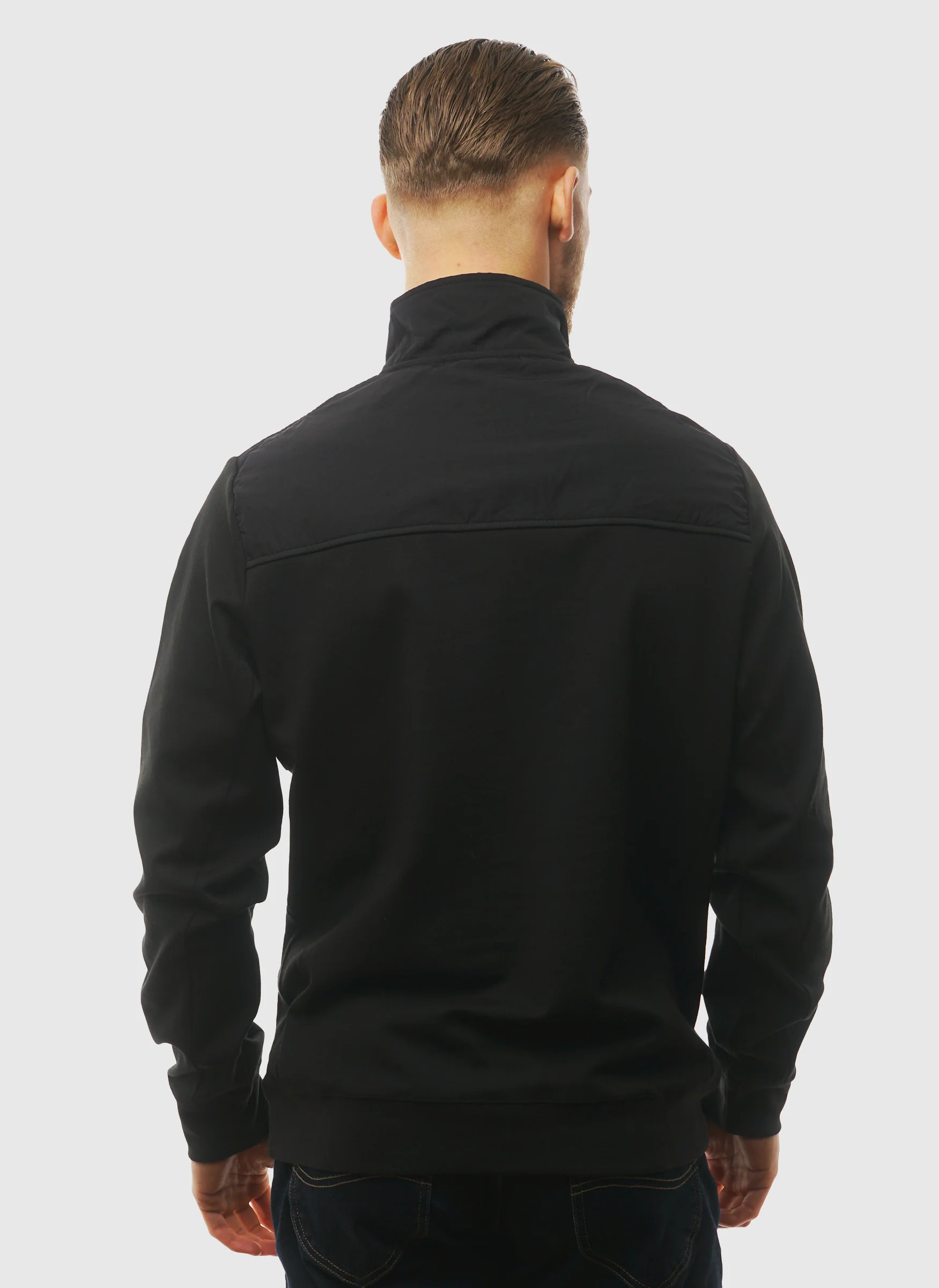 Panelled Hybrid 1/4 Zip - Black Ice - Image 4