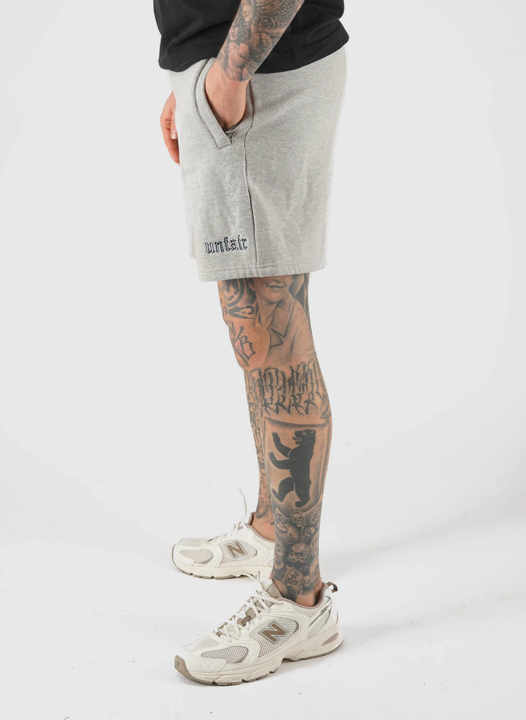 Paul 96 Sweat Shorts - Grey Melange - Image 3