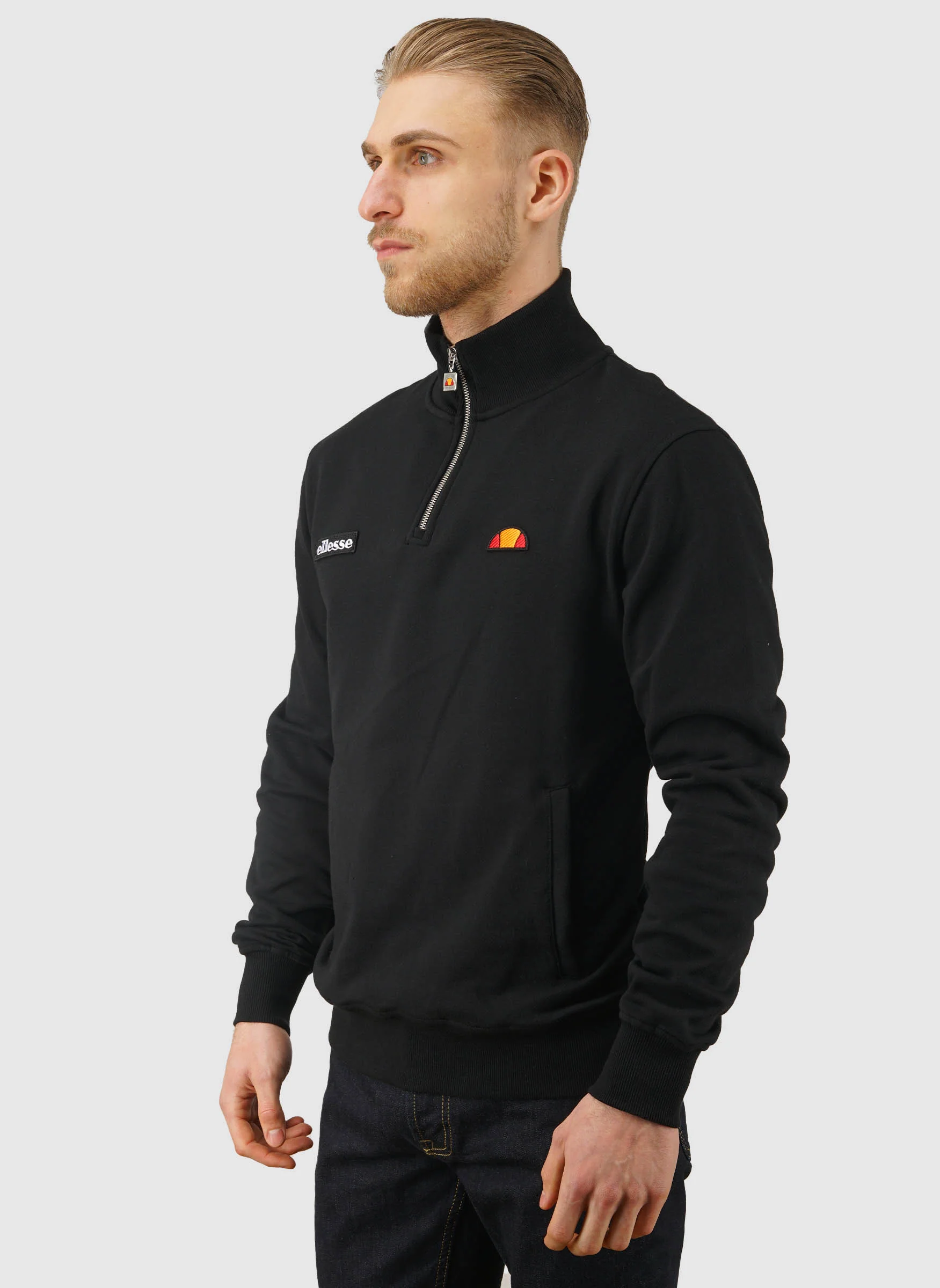Pelegrini 1/4 Zip Sweatshirt - Black - Image 3