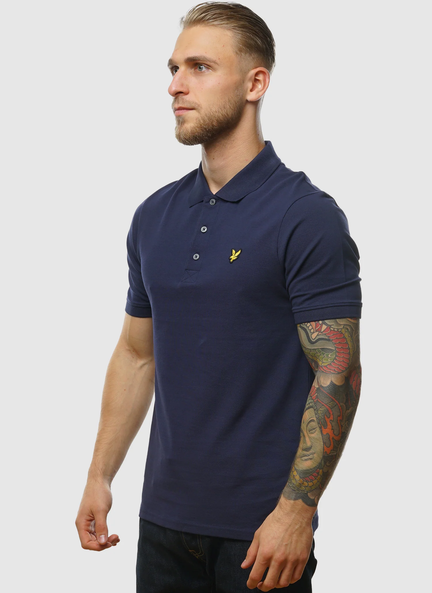 Plain Poloshirt - Navy - Image 3