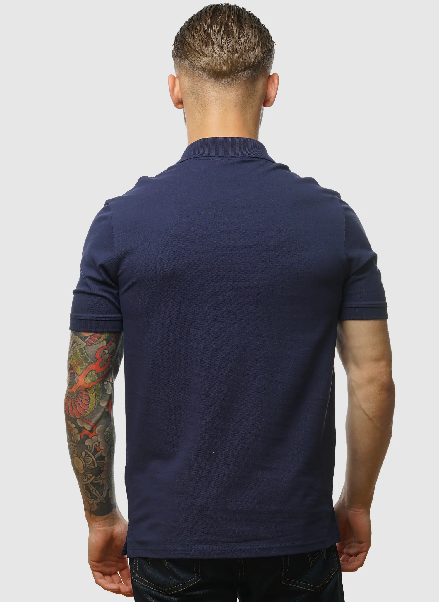 Plain Poloshirt - Navy - Image 4