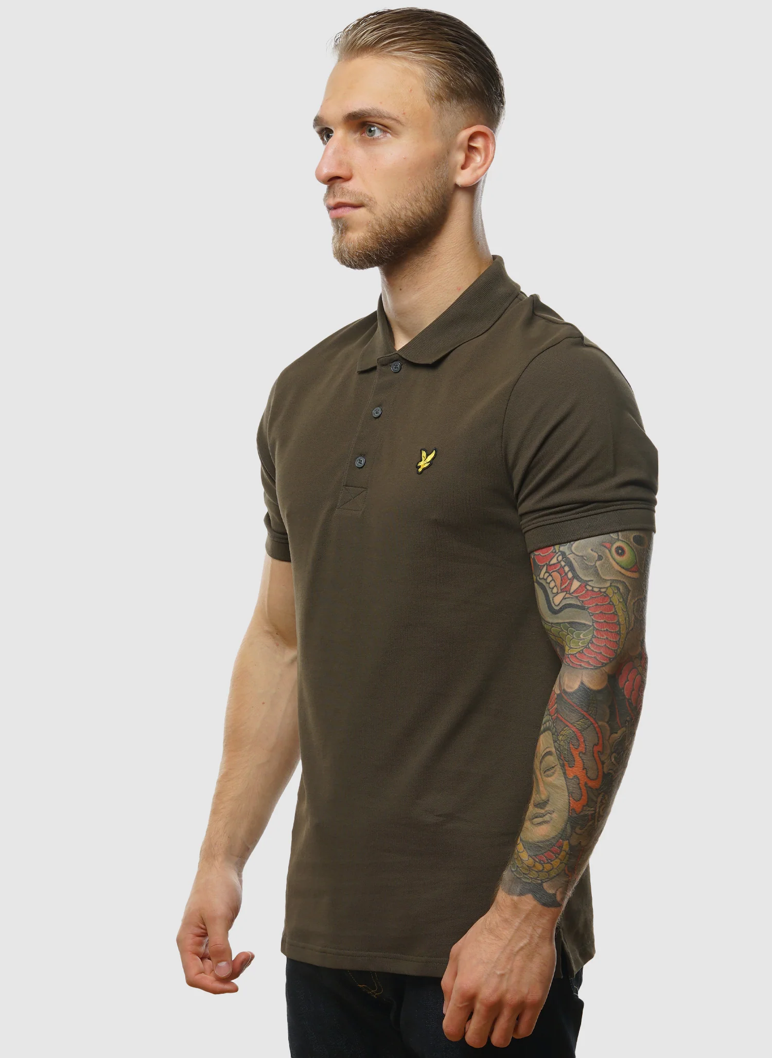 Plain Poloshirt - Olive - Image 3