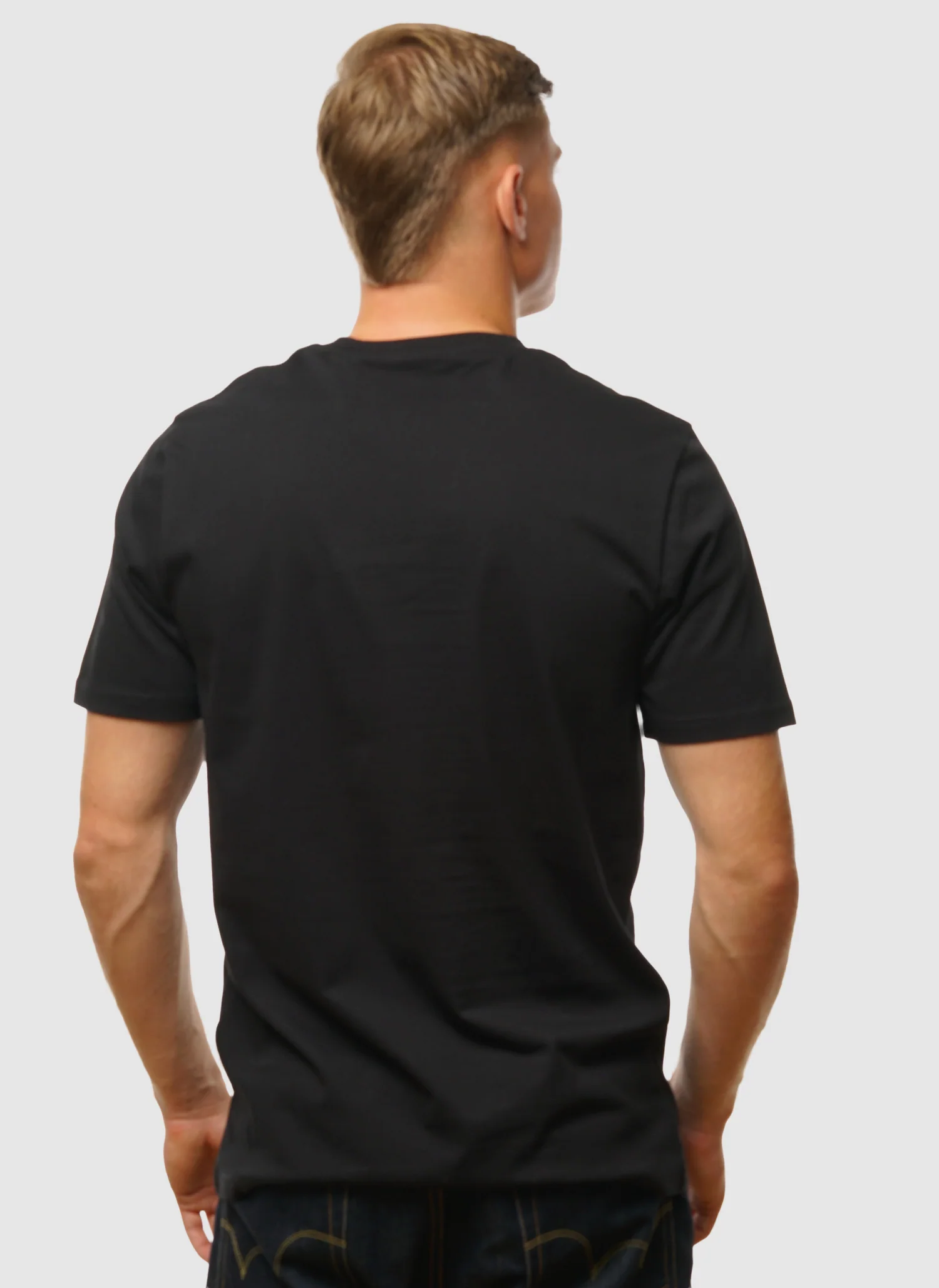 Plain T-Shirt - Jet Black - Image 4