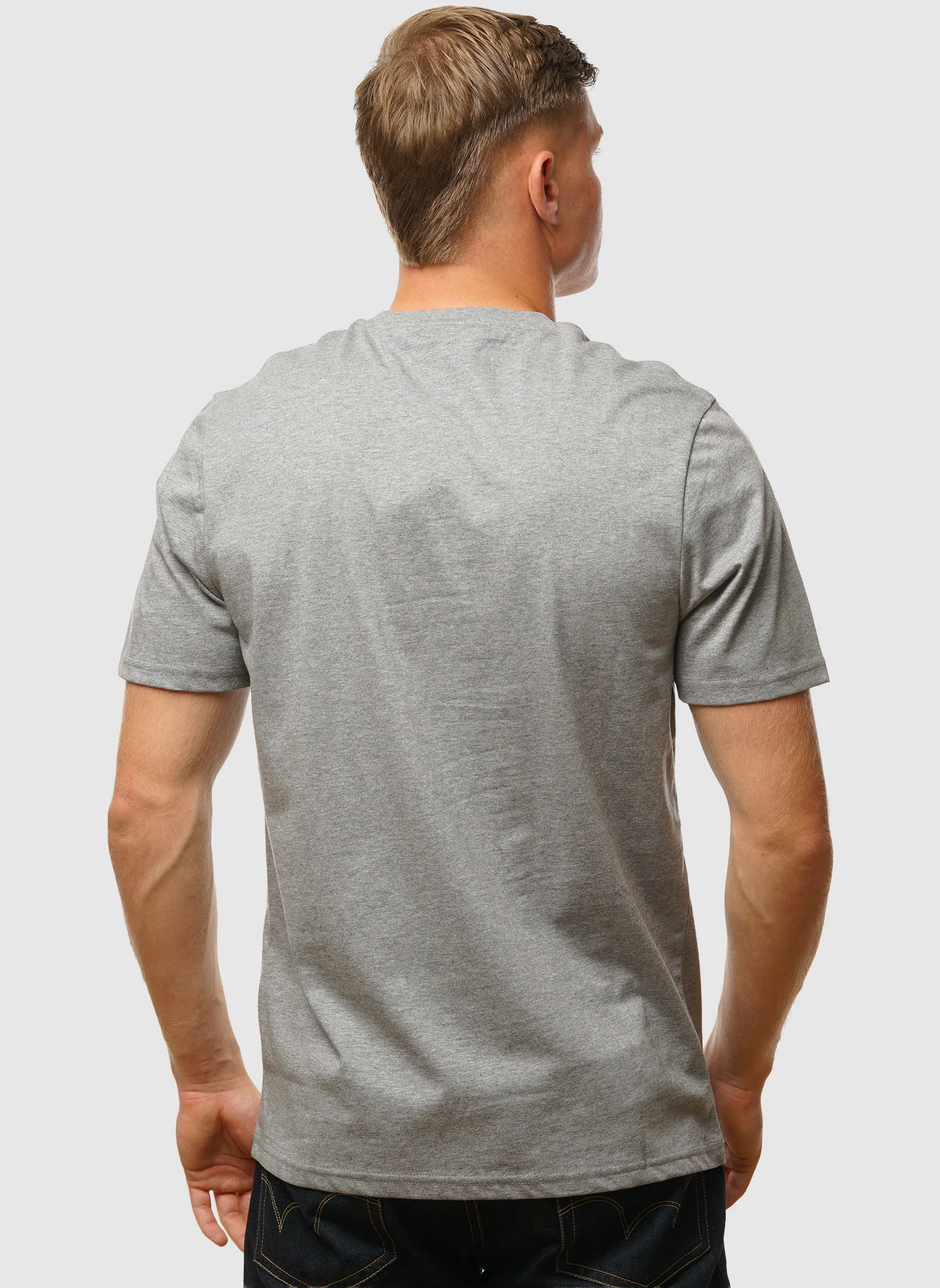 Plain T-Shirt - Mid Grey Marl - Image 3