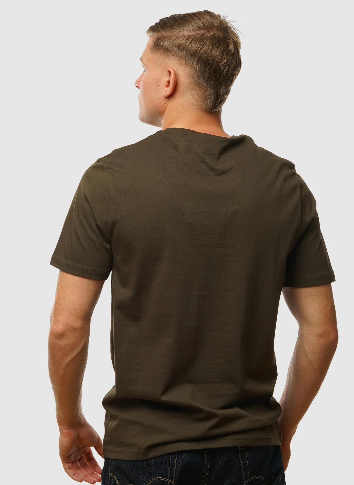 Plain T-Shirt - Olive - Image 3