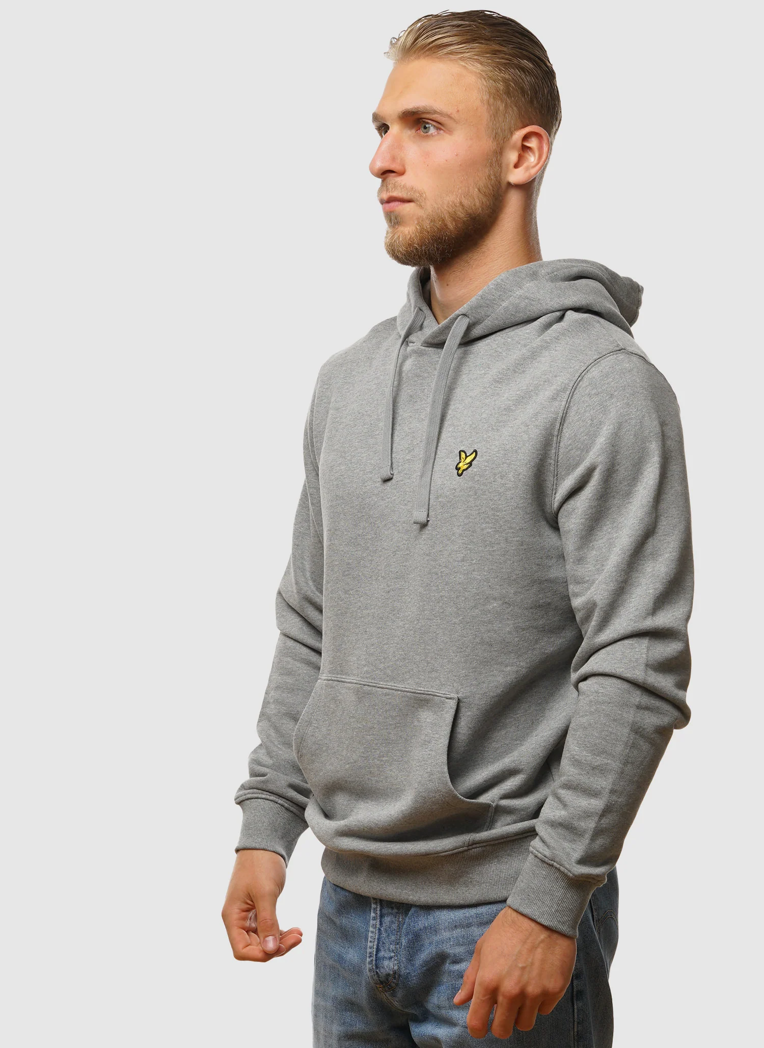 Pullover Hoodie - Mid Grey Marl - Image 3