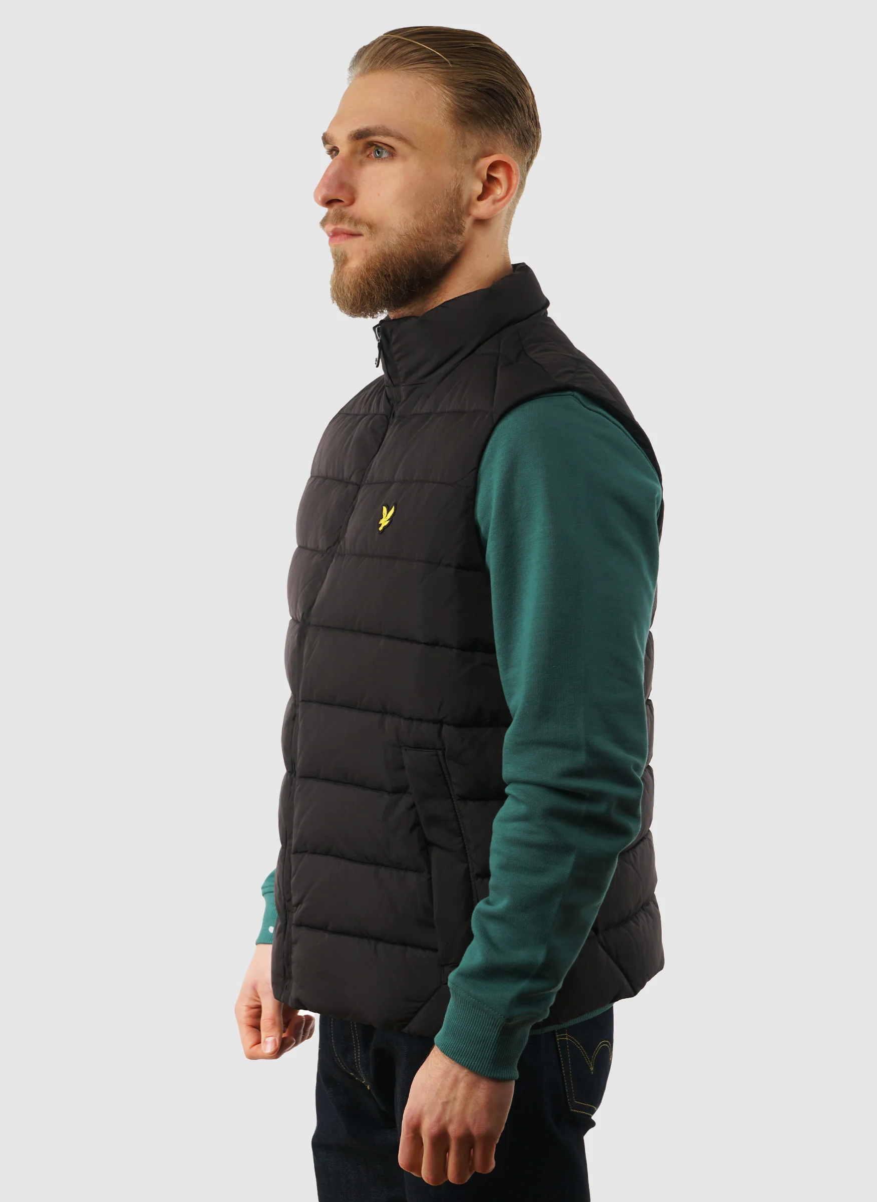 Quilted Gilet - Jet Black - Image 3