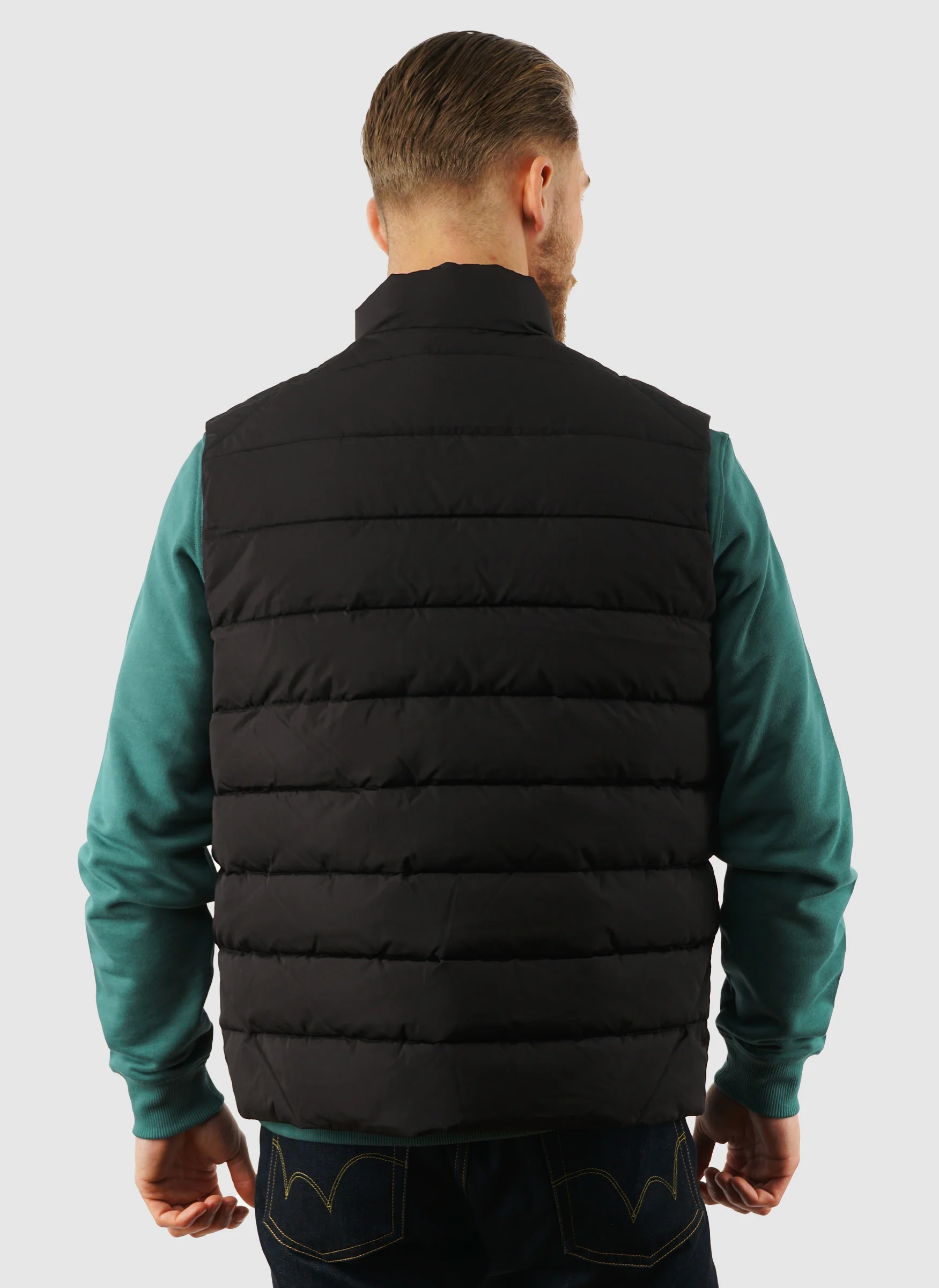 Quilted Gilet - Jet Black - Image 5