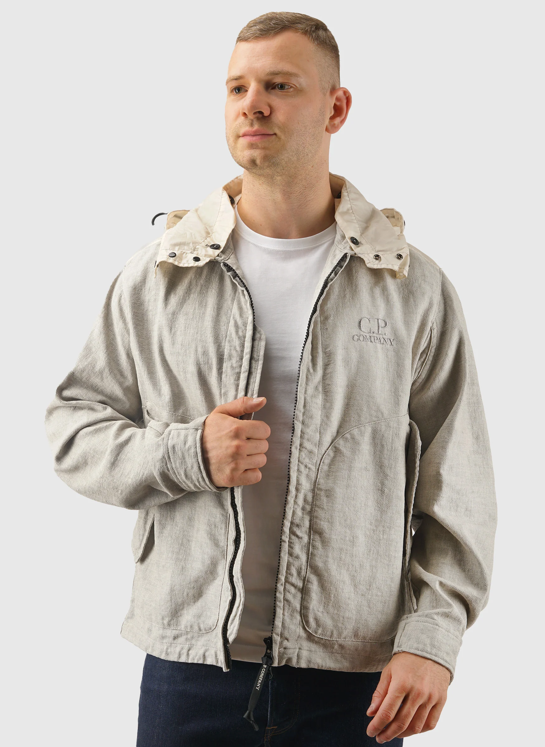 Rafia-R Hooded Lens Jacket - Dove - Image 2