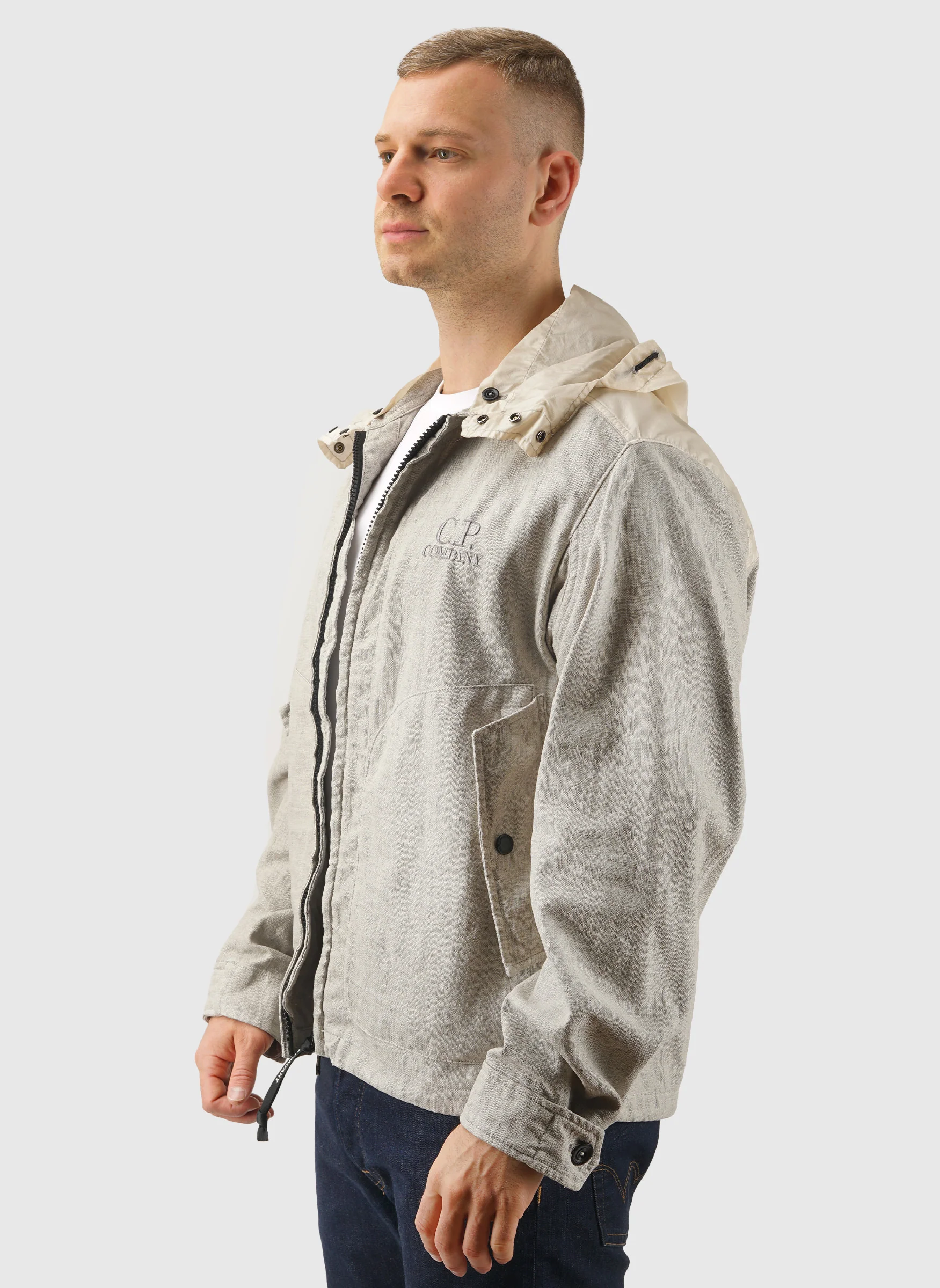Rafia-R Hooded Lens Jacket - Dove - Image 3