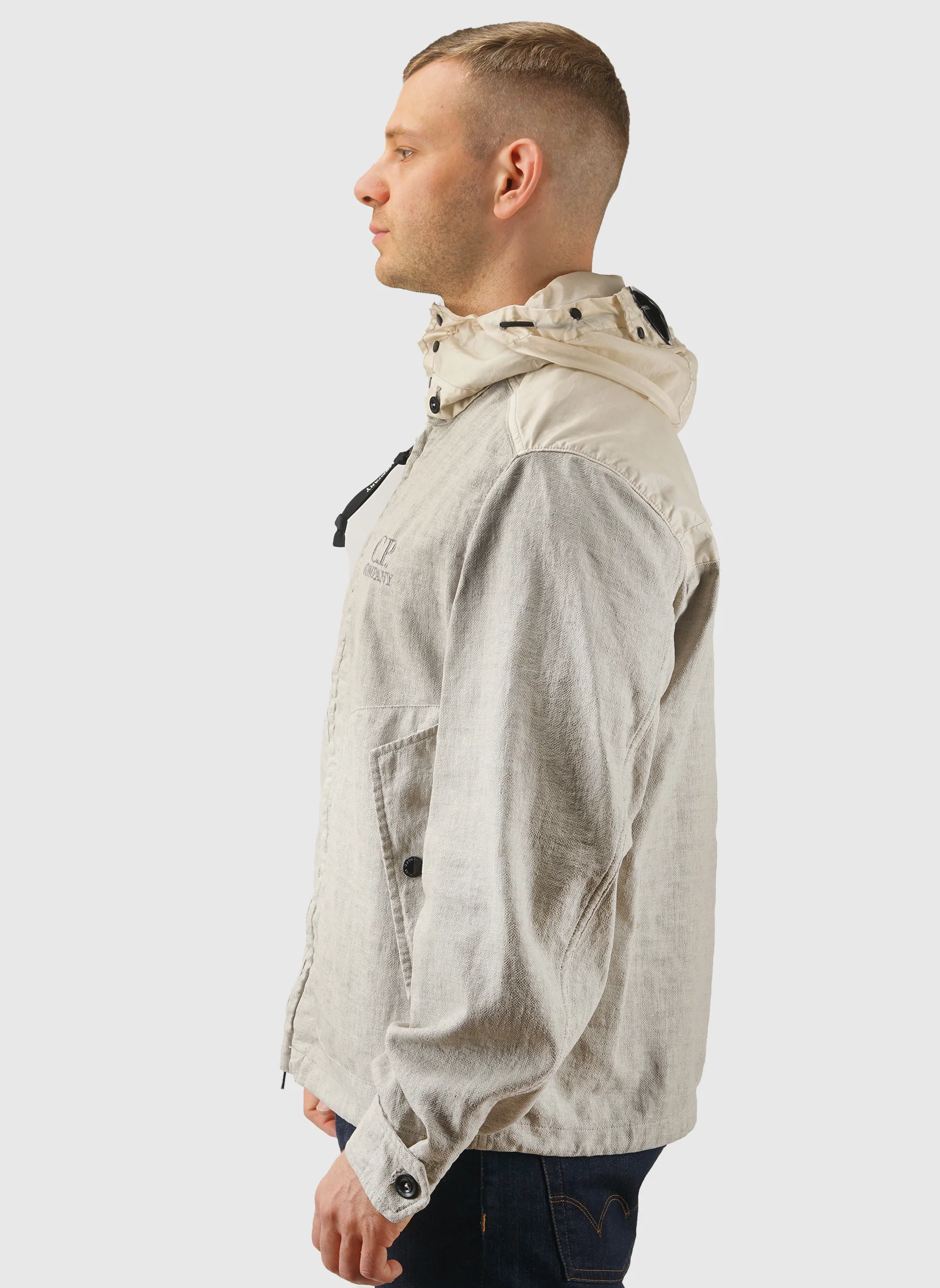 Rafia-R Hooded Lens Jacket - Dove - Image 4