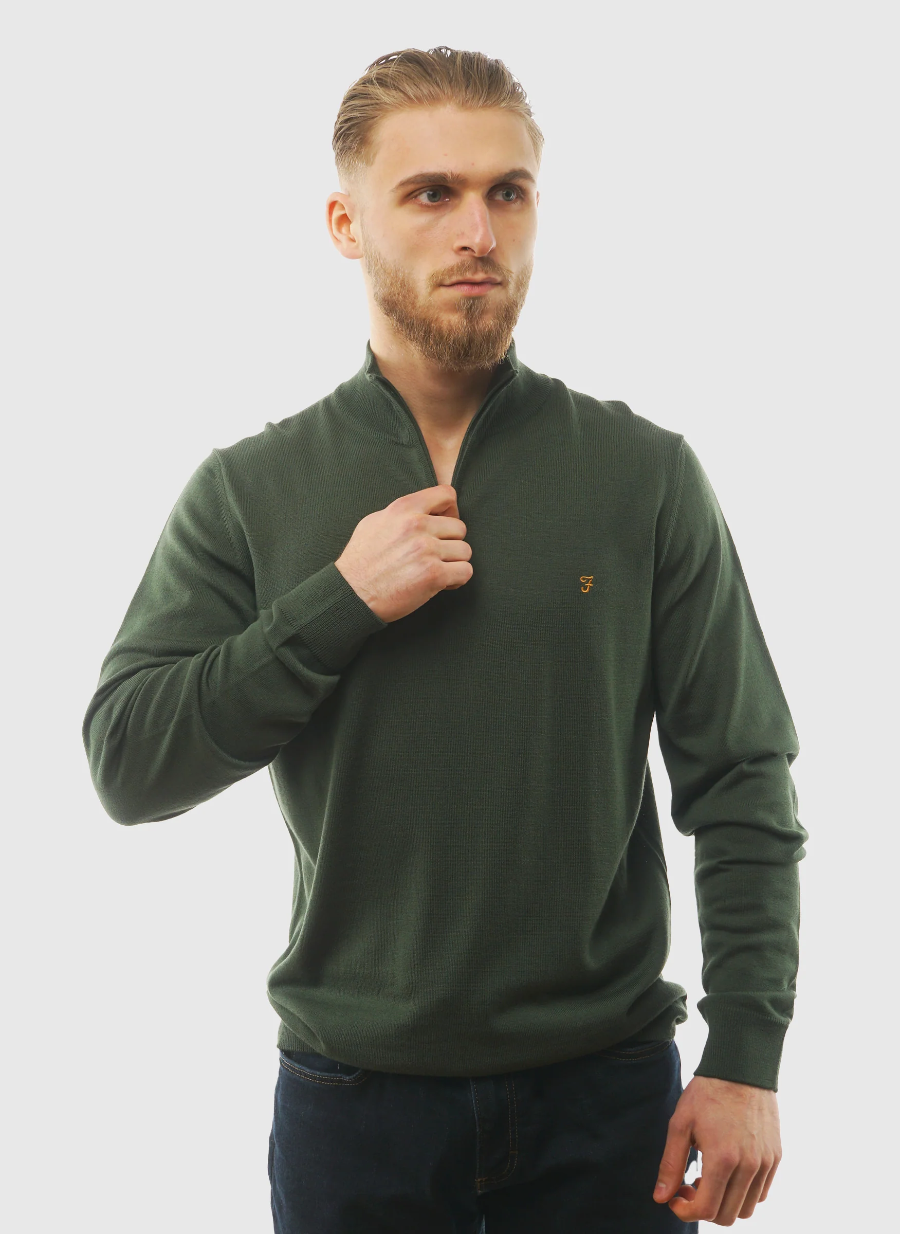 Redchurch Merino Wool 1/4 Zip - Poplar Green - Image 3