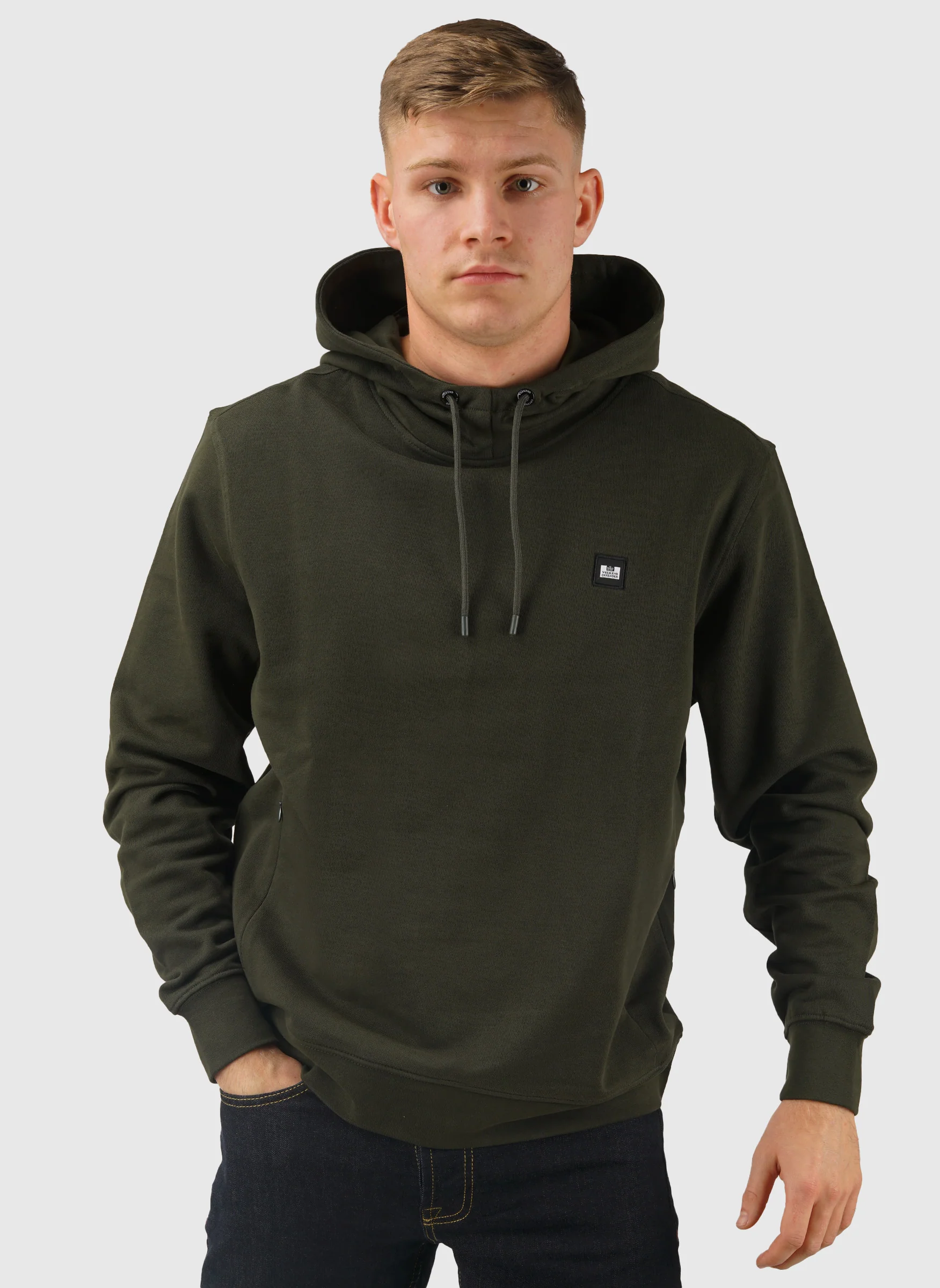 Ribbe Badge Hoodie - Dark Green - Image 2