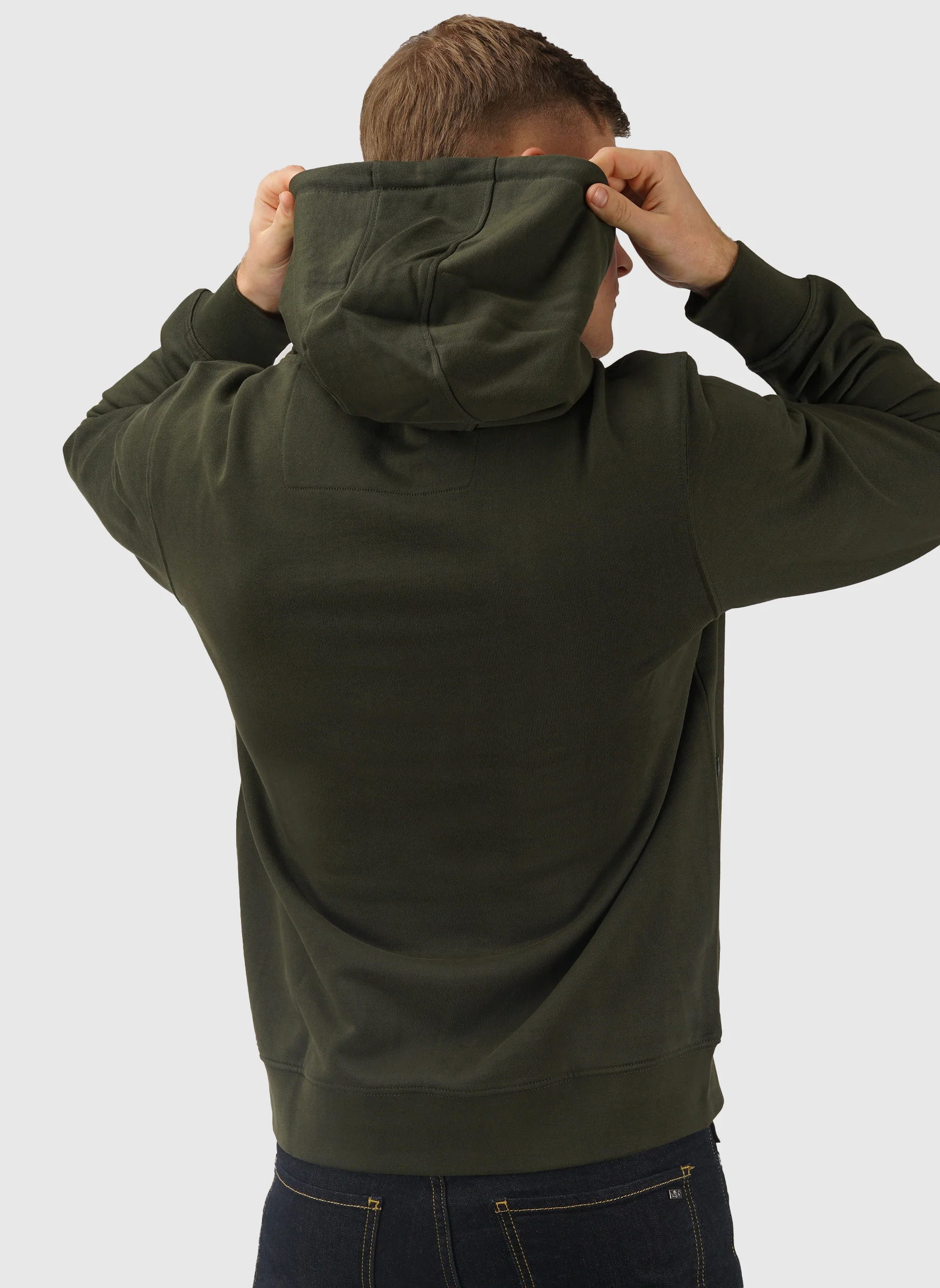 Ribbe Badge Hoodie - Dark Green - Image 3