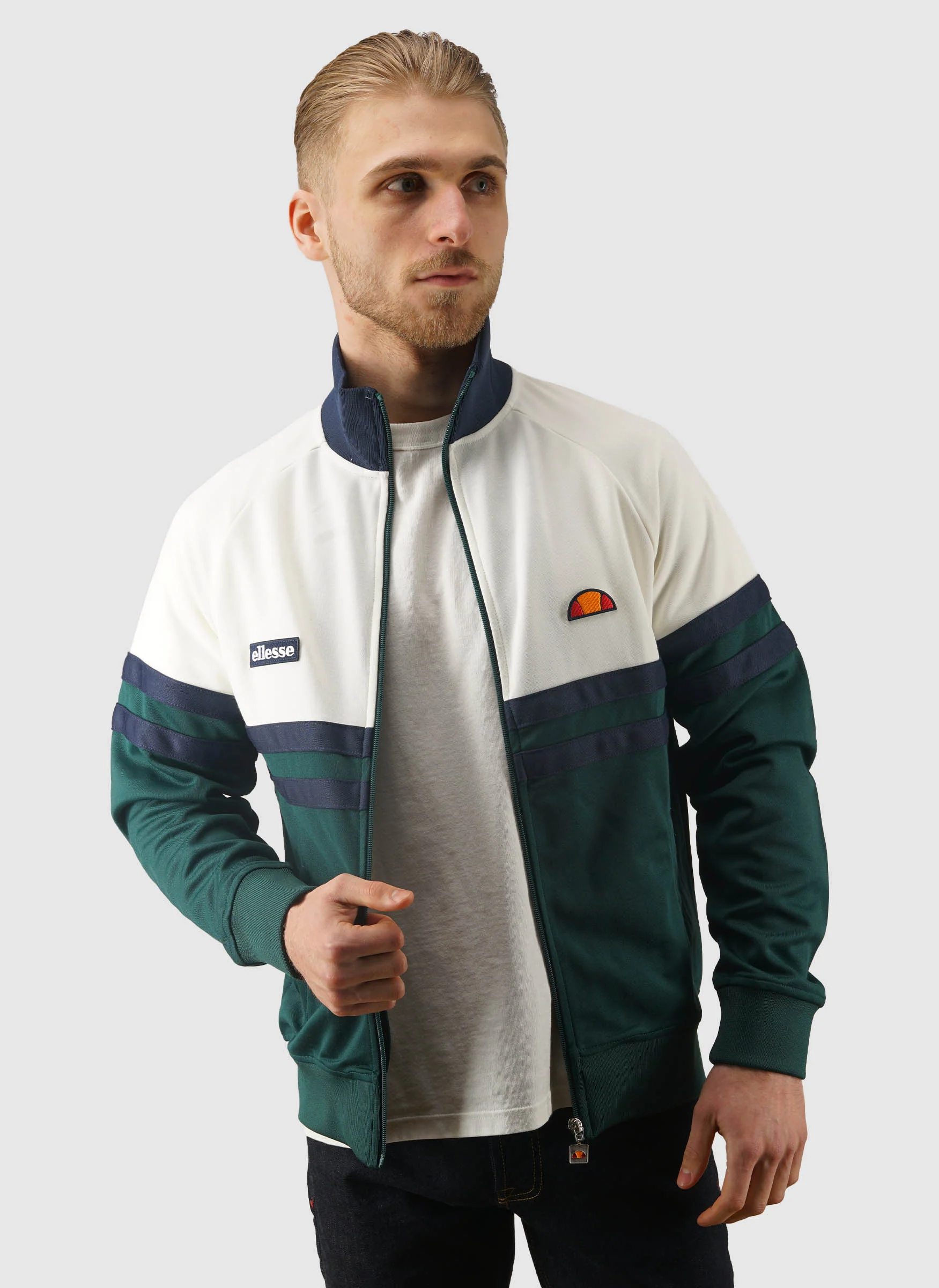 Rimini Tracktop - Dark Green/Off White - Image 3