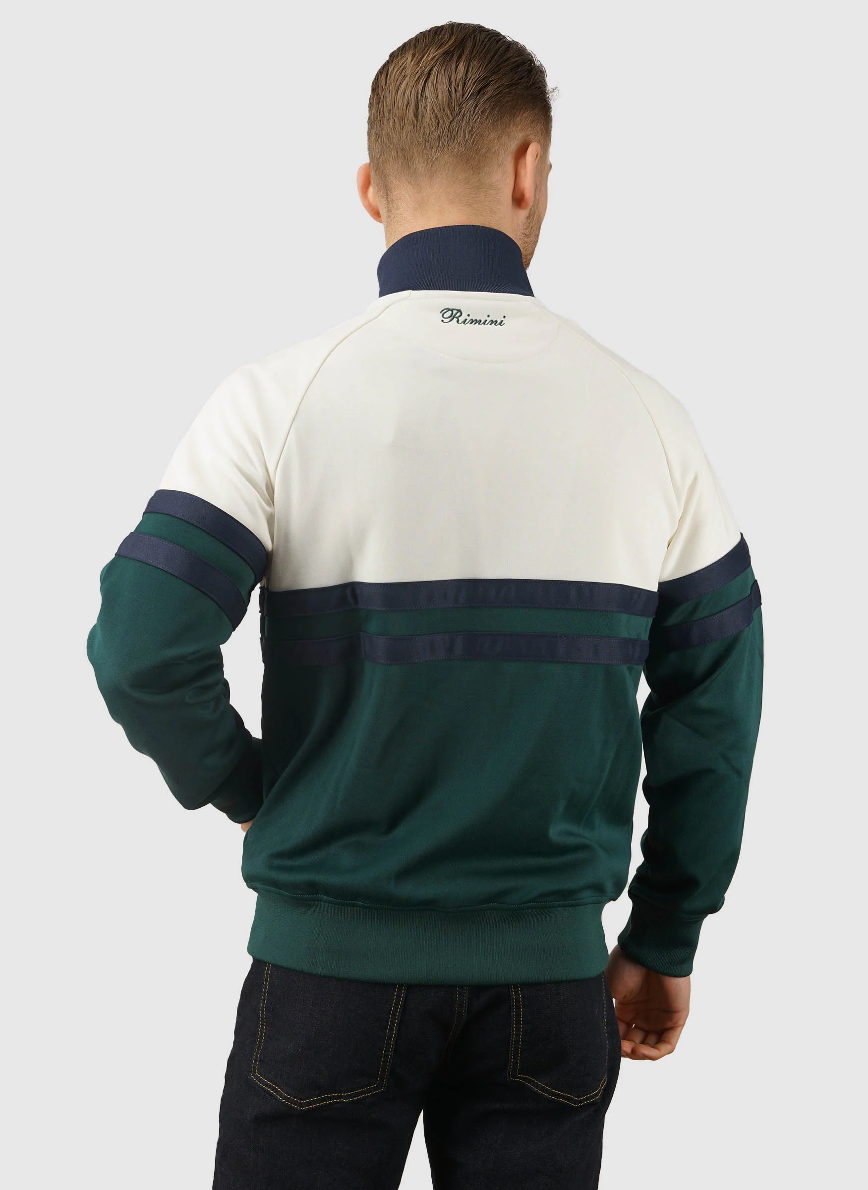 Rimini Tracktop - Dark Green/Off White - Image 4