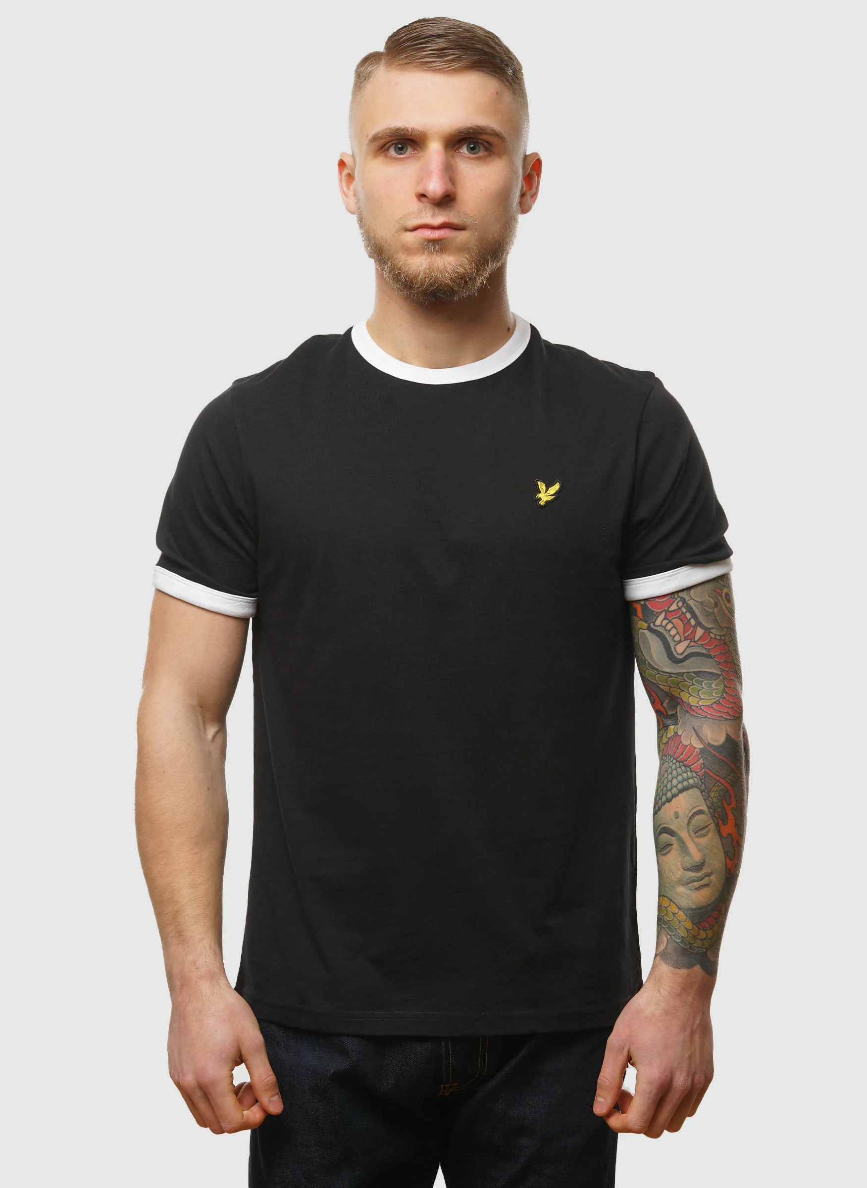 Ringer T-Shirt - Jet Black/White - Image 2
